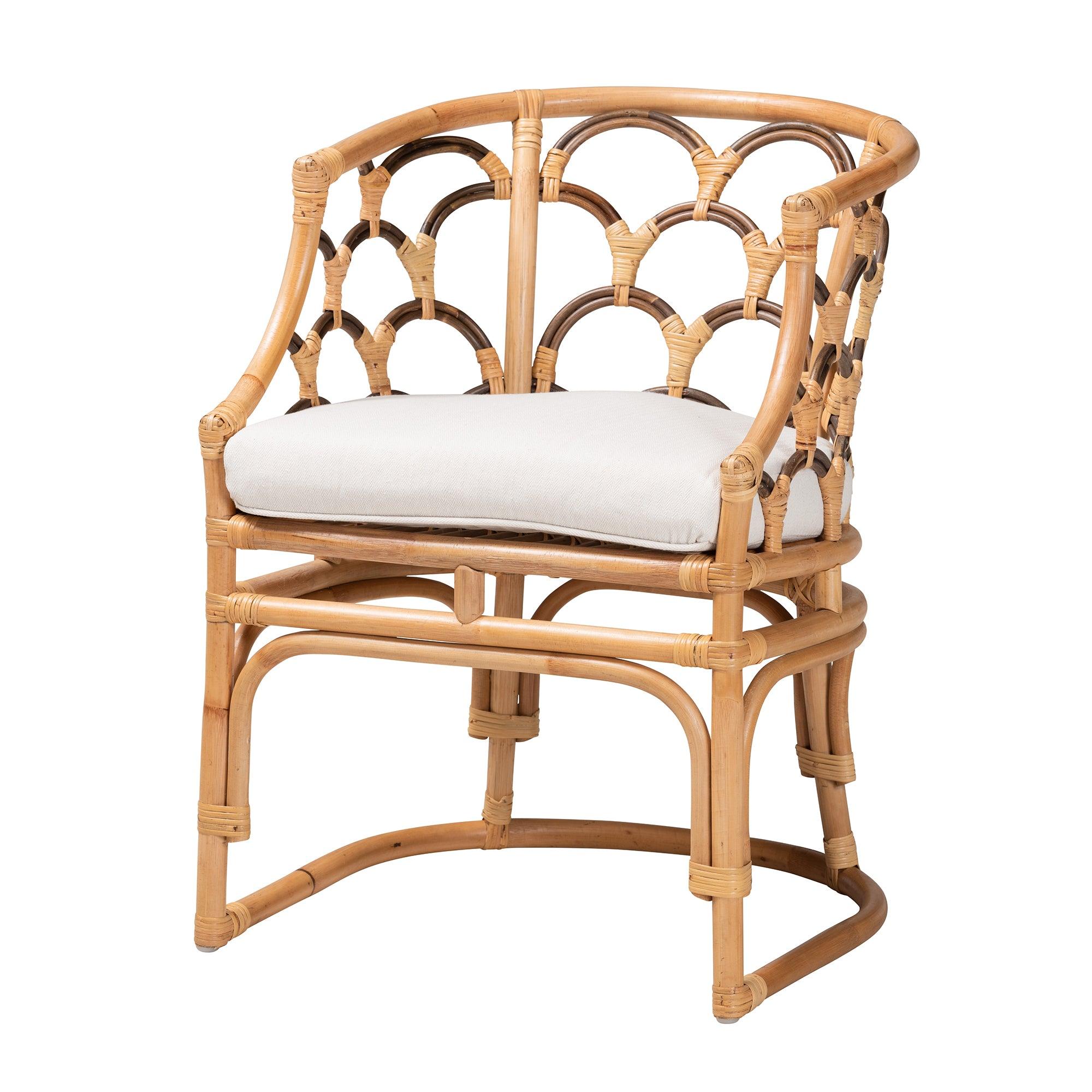 Bali & Pari Aster Modern Bohemian Rattan Armchair