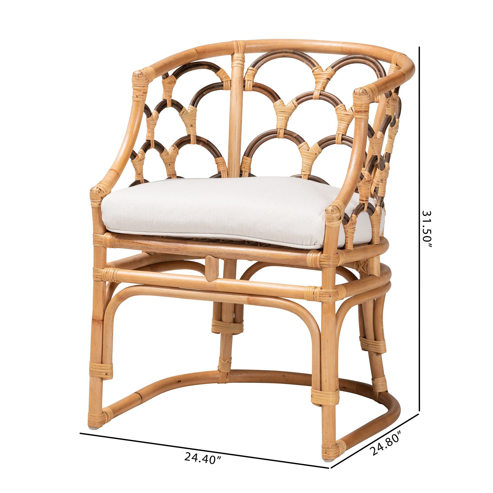 Bali & Pari Aster Modern Bohemian Rattan Armchair