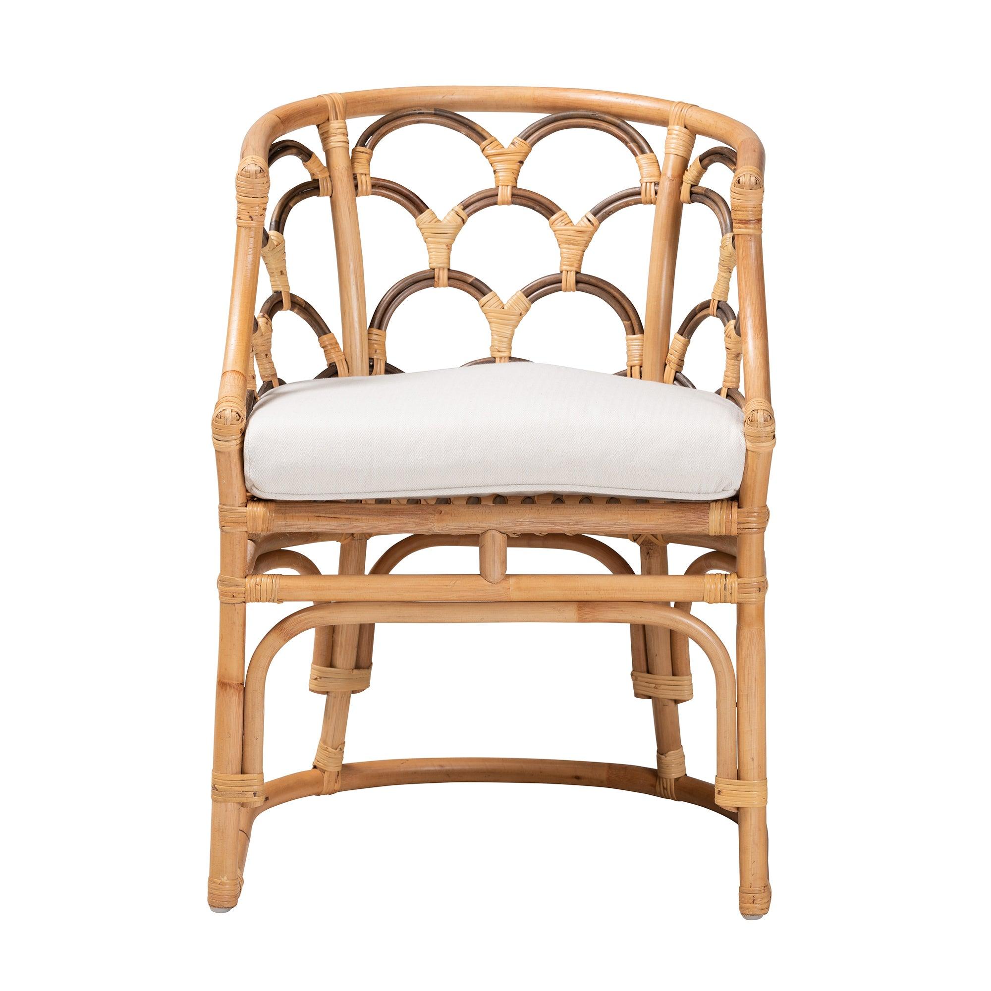 Bali & Pari Aster Modern Bohemian Rattan Armchair