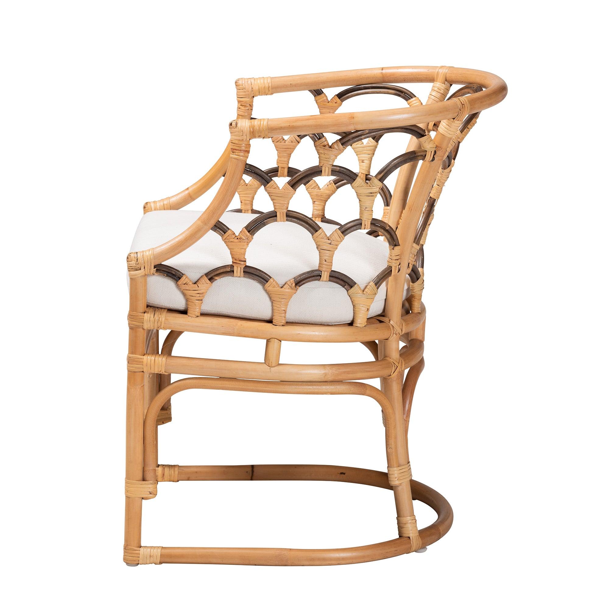 Bali & Pari Aster Modern Bohemian Rattan Armchair