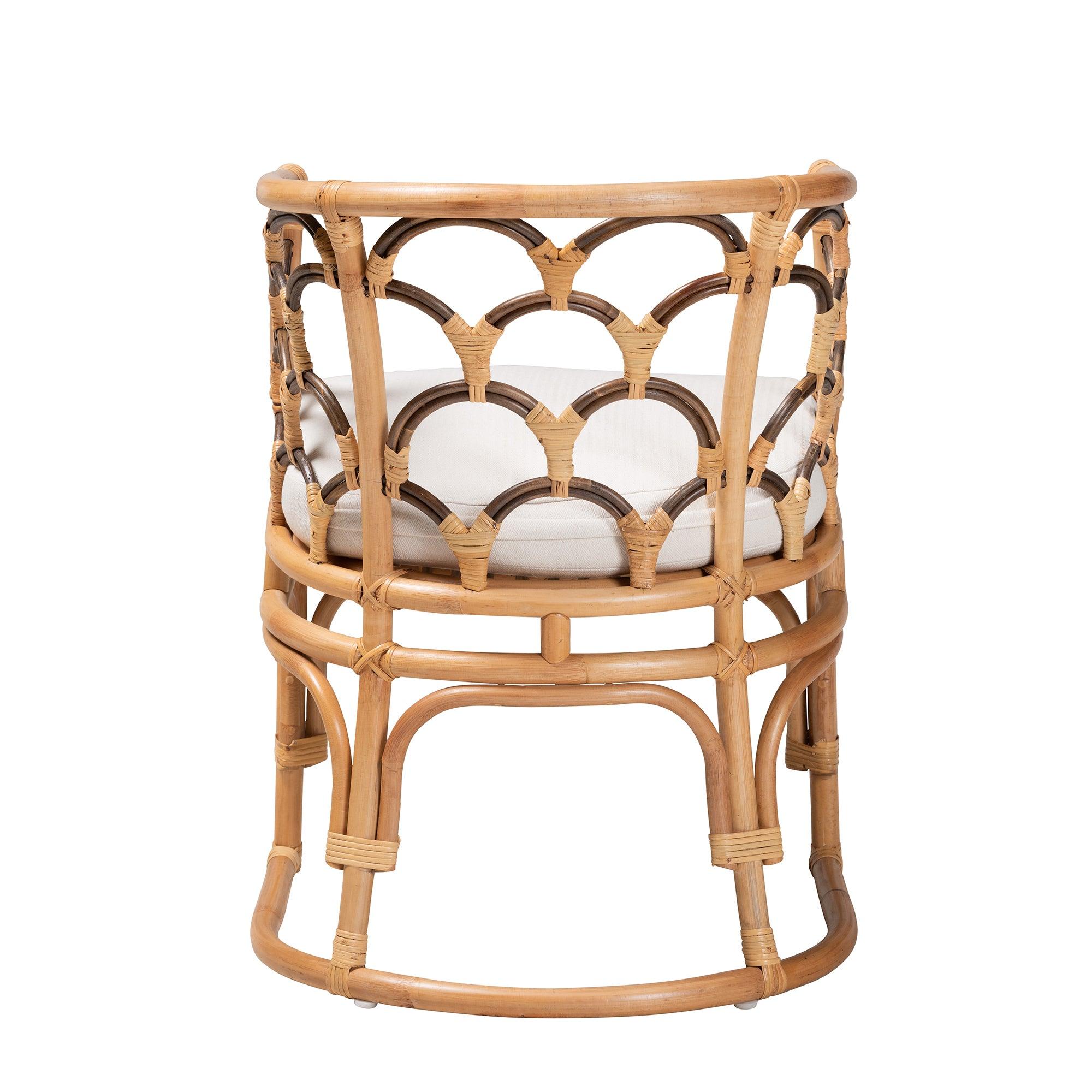 Bali & Pari Aster Modern Bohemian Rattan Armchair
