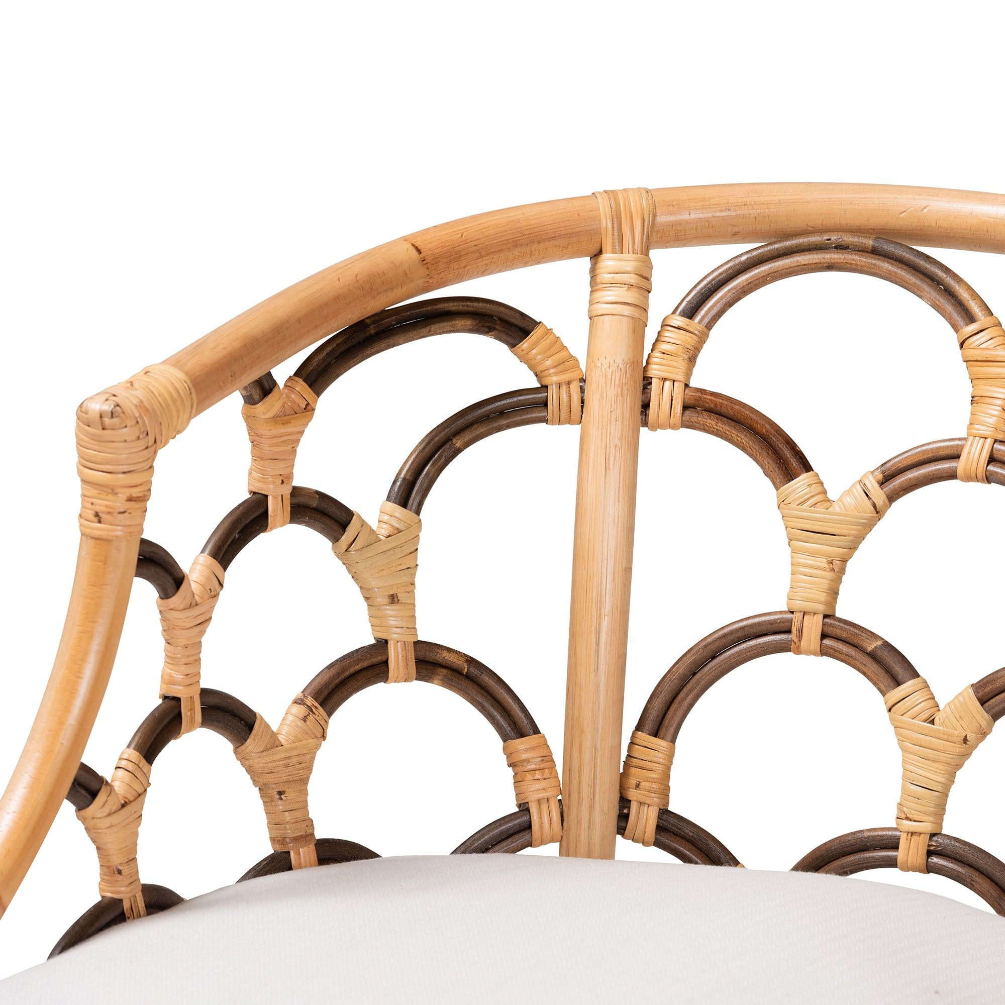 Bali & Pari Aster Modern Bohemian Rattan Armchair