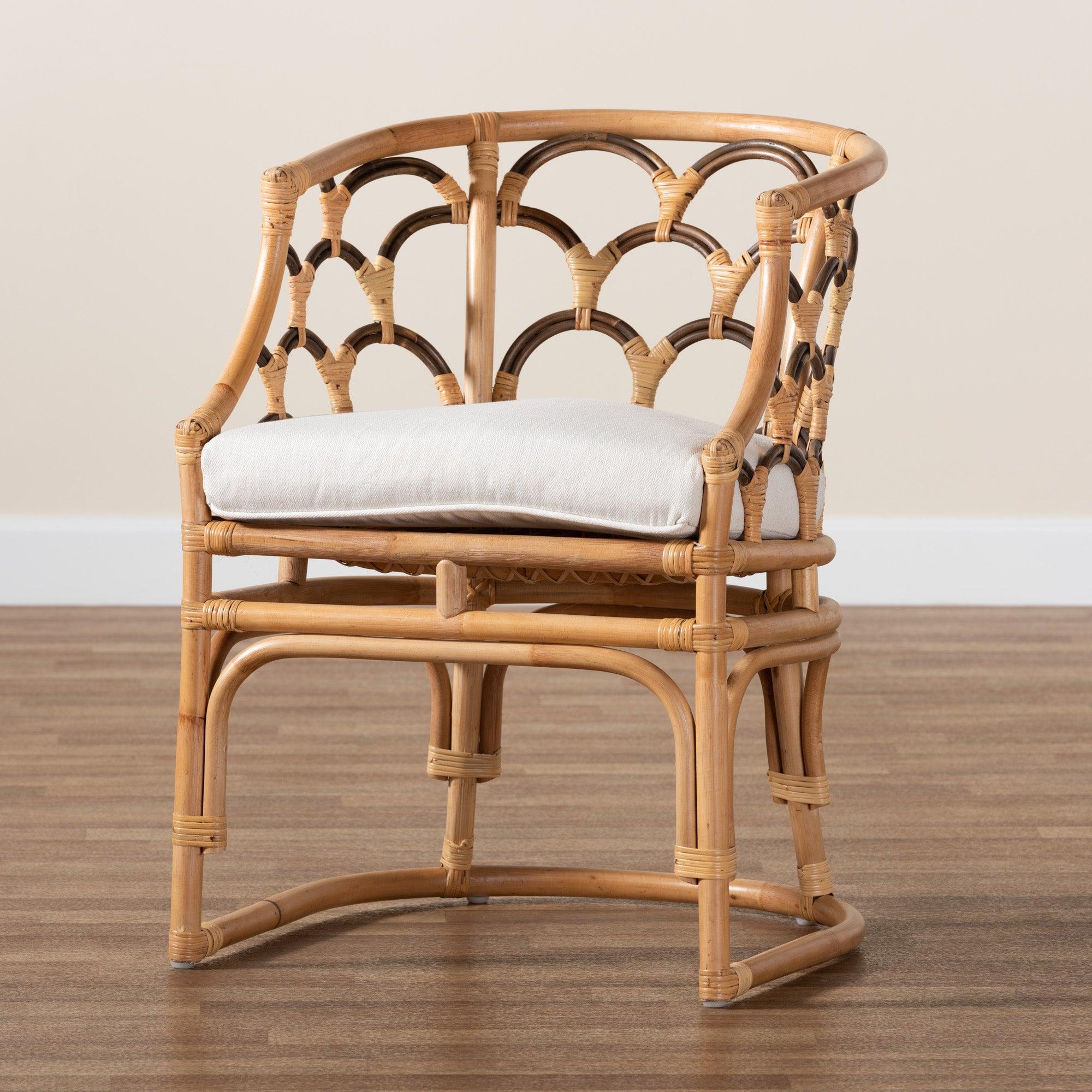 bali & pari Aster Modern Bohemian Rattan Armchair