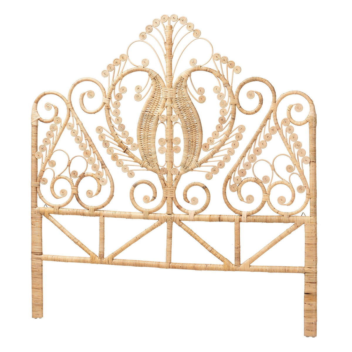 Bali & Pari Caelinus Modern Bohemian Rattan Standalone Headboard