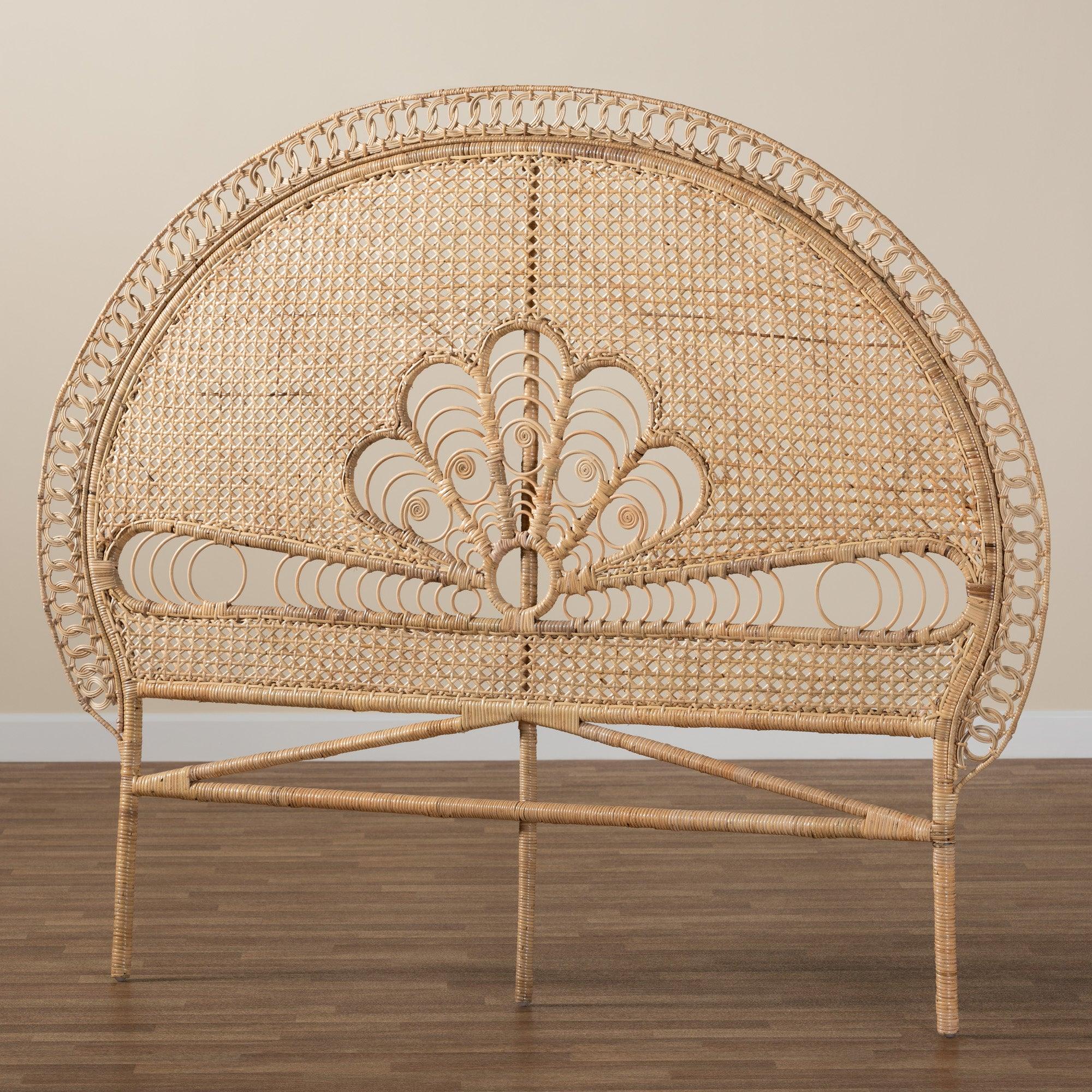 bali & pari Marlette Modern Bohemian Rattan Standalone Headboard