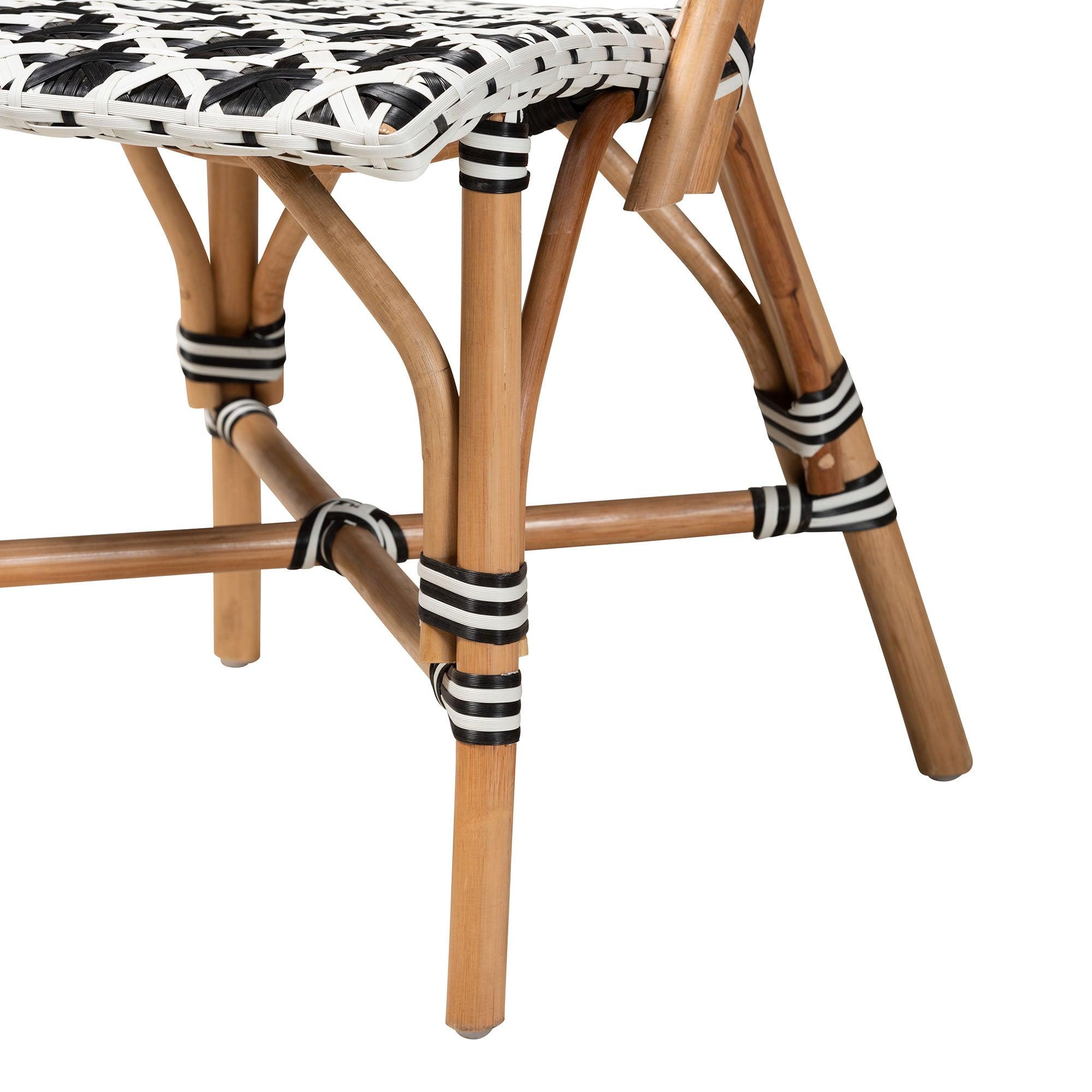 Bali & Pari Ambre Modern French and Weaving Rattan 2-Piece Bistro Chair Set