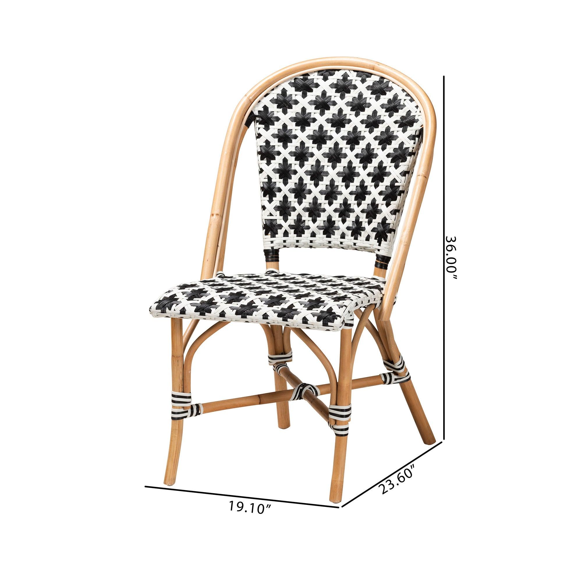 Bali & Pari Ambre Modern French and Weaving Rattan 2-Piece Bistro Chair Set