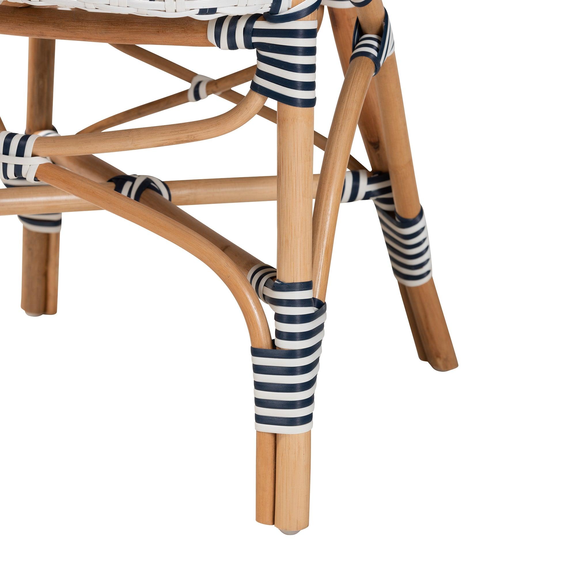 Bali & Pari Bryson Modern French and Weaving and Rattan Bistro Chair