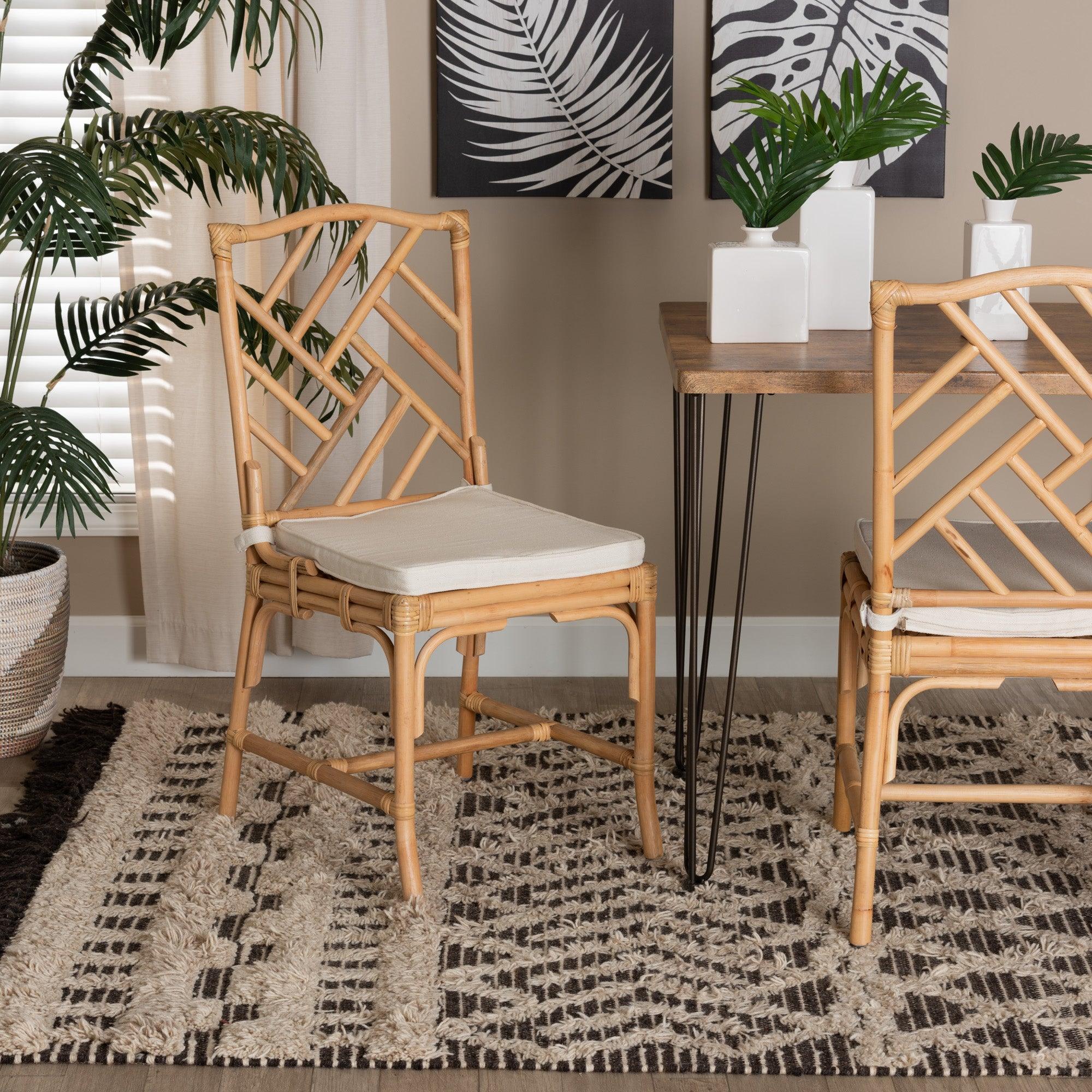 bali & pari Rio Modern Bohemian Rattan Dining Chair