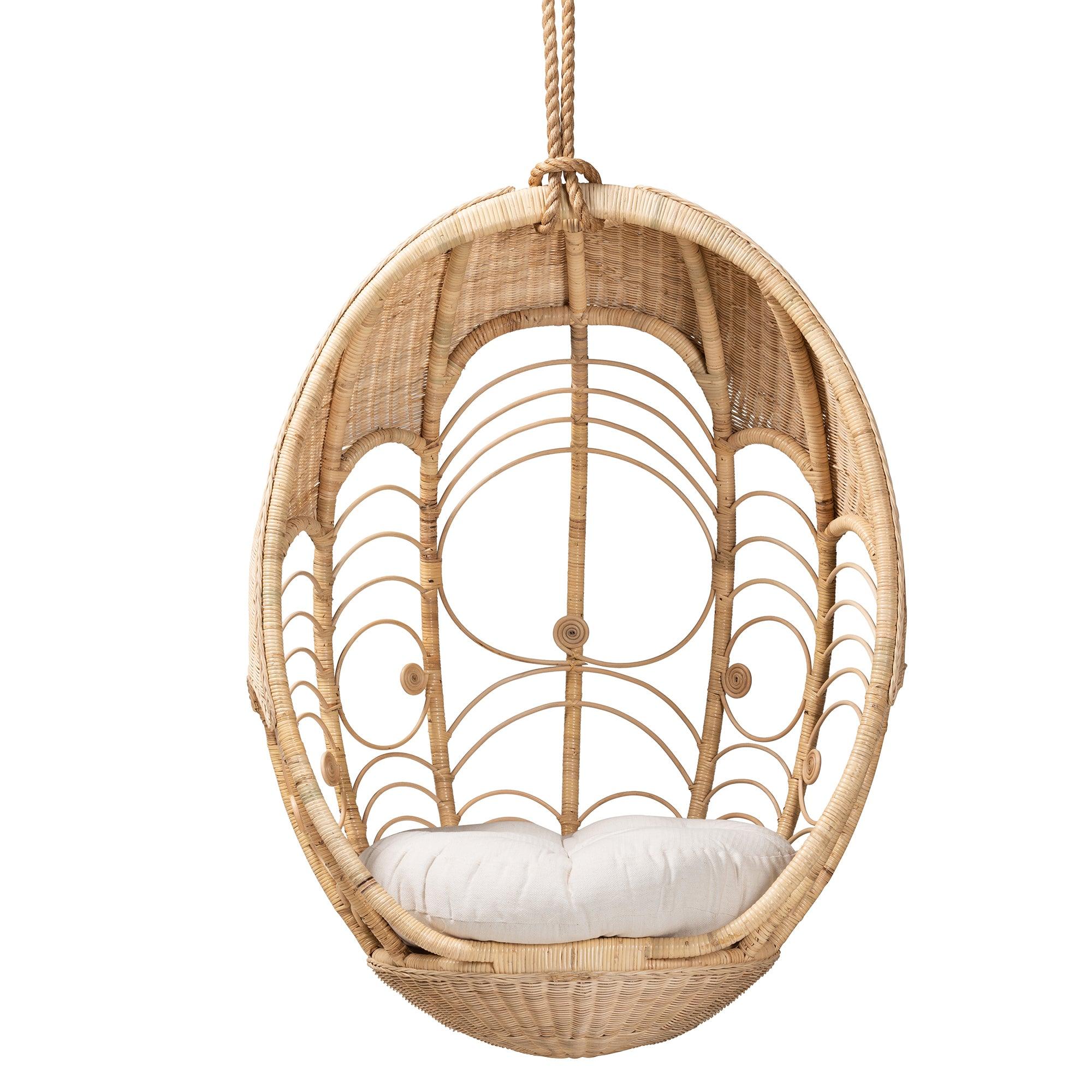 Bali & Pari Umika Modern Bohemian Rattan Hanging Chair