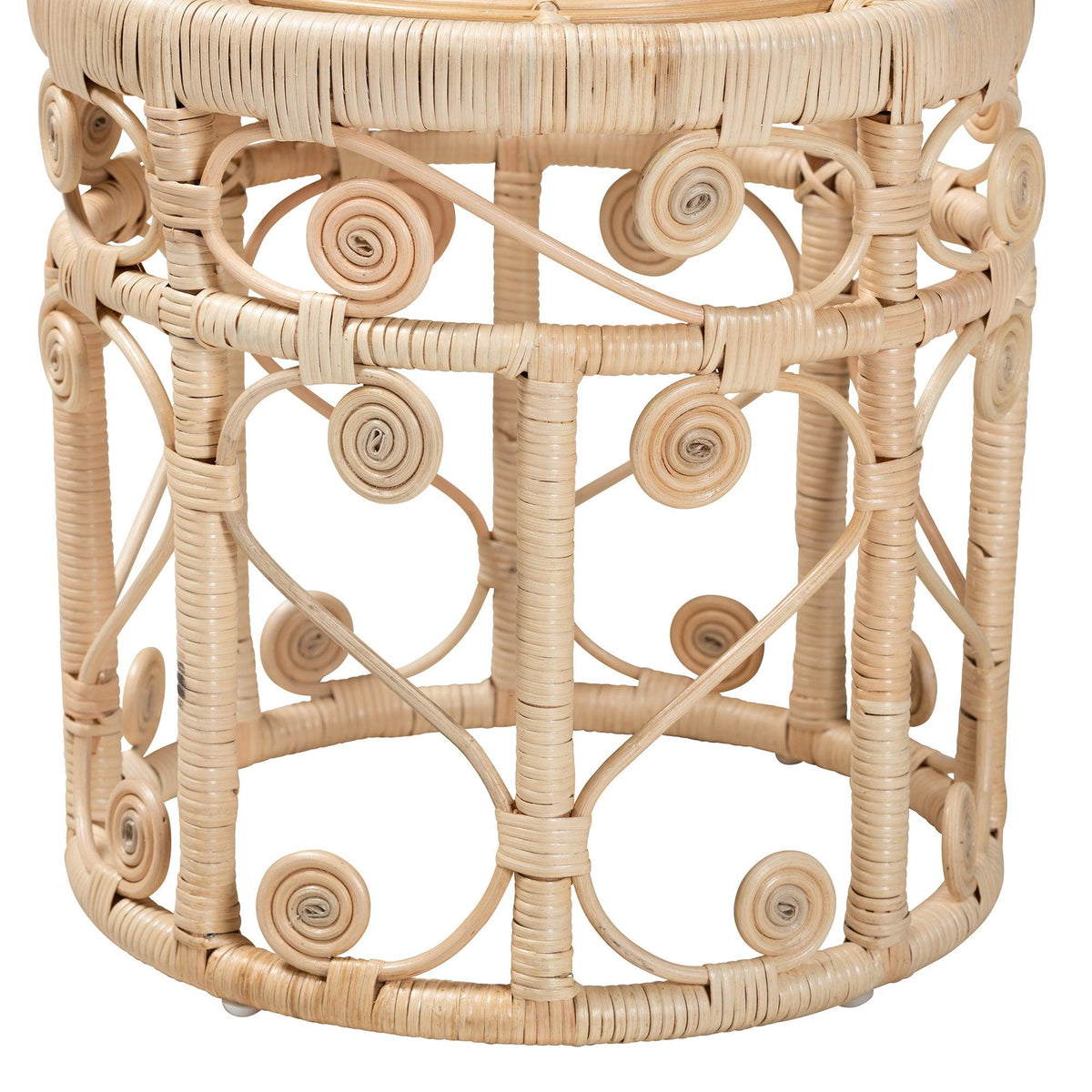 Bali & Pari Bowie Modern Bohemian Rattan 2-Piece Nesting End Table Set