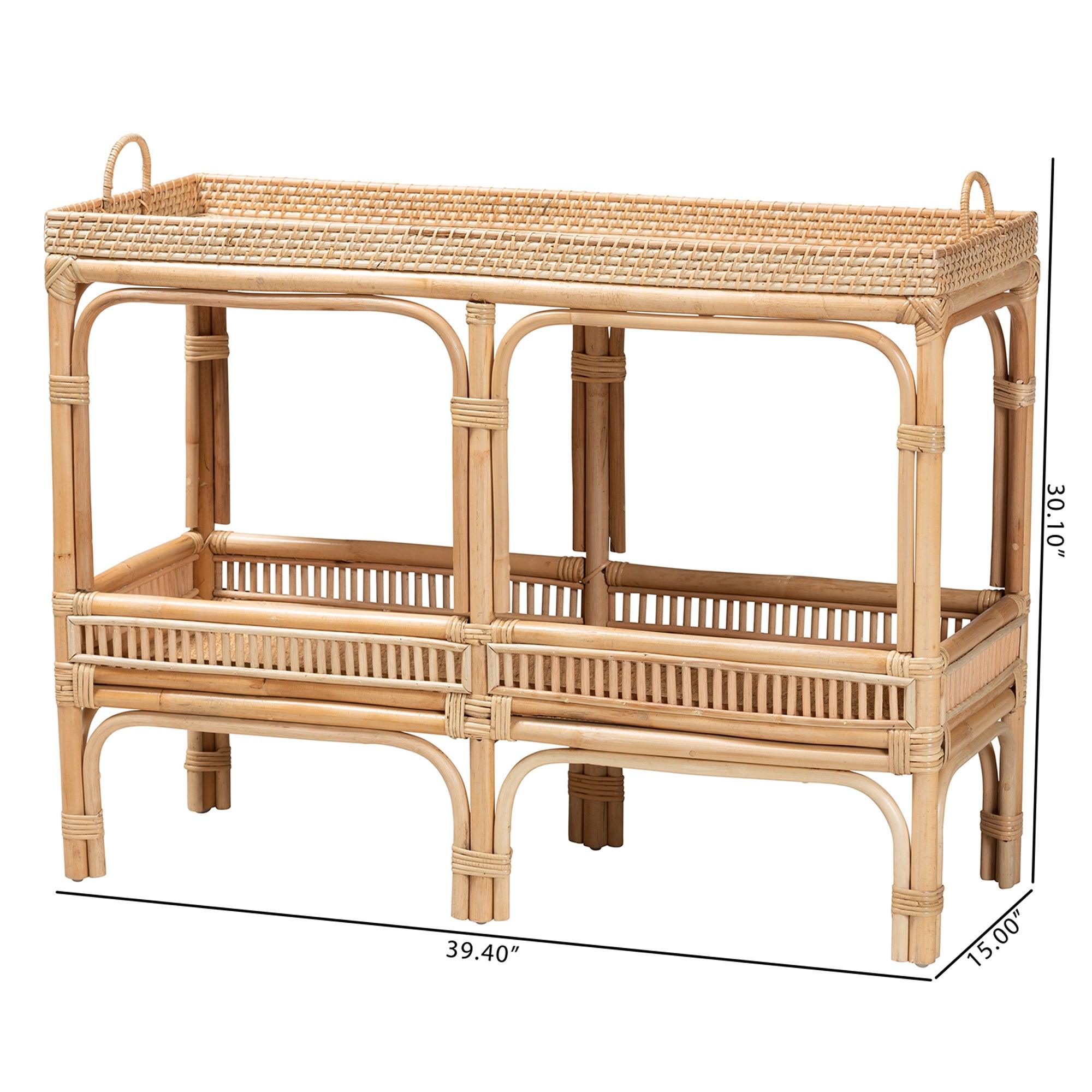 Bali & Pari Lombok Modern Bohemian Rattan Console Table