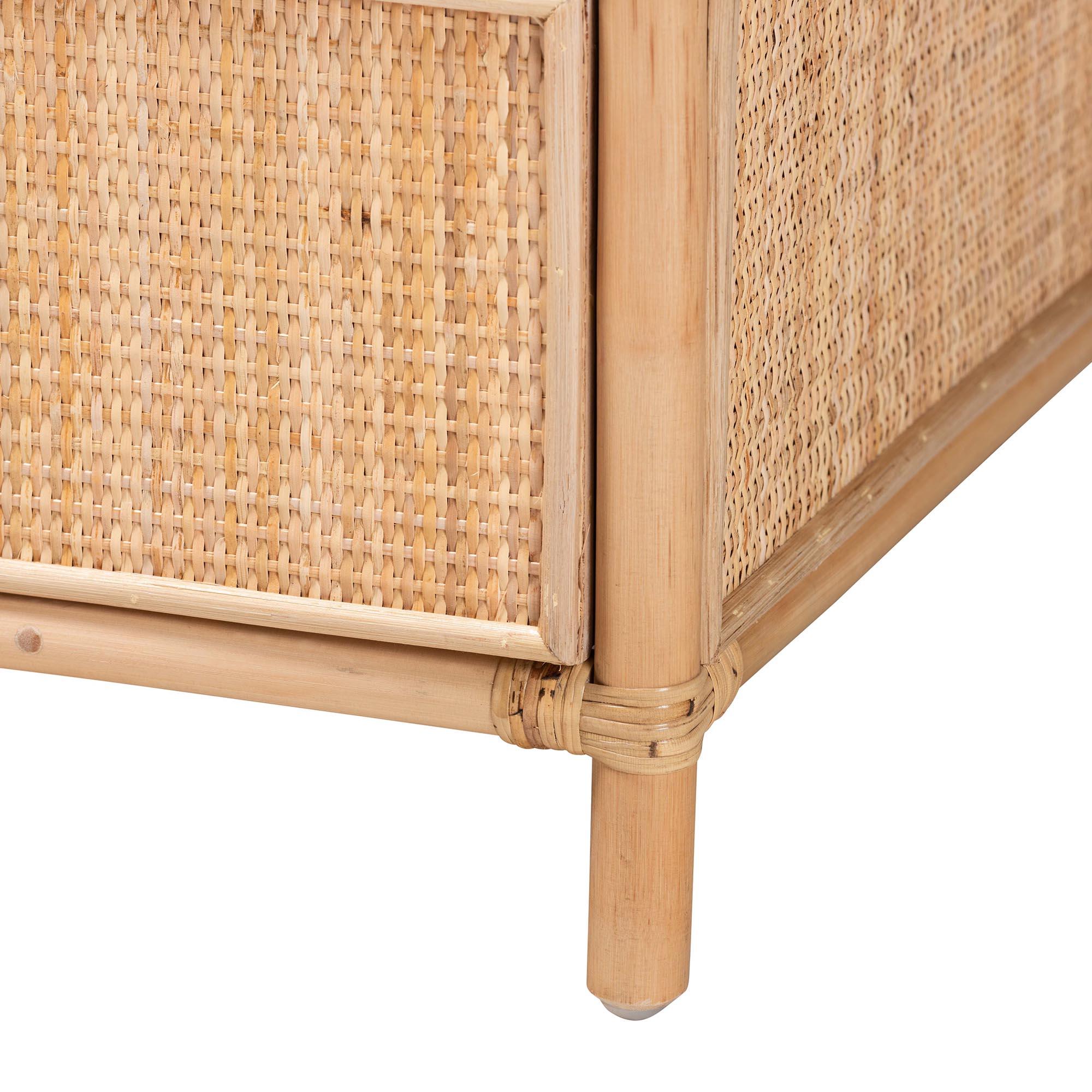 Bali & Pari Lalo Modern Bohemian Rattan 1-Drawer Nightstand