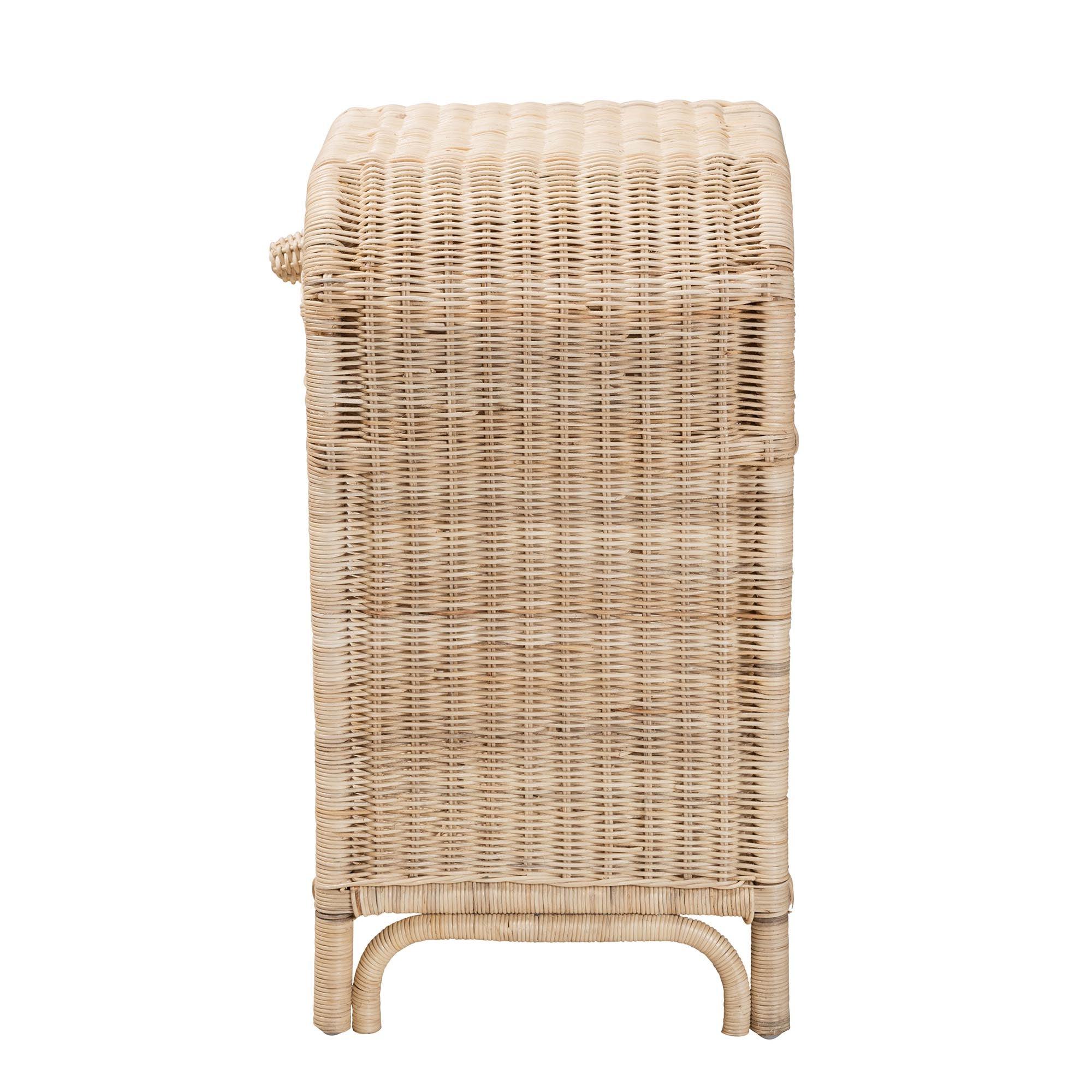 Bali & Pari Magni Modern Bohemian Rattan 1-Drawer Nightstand