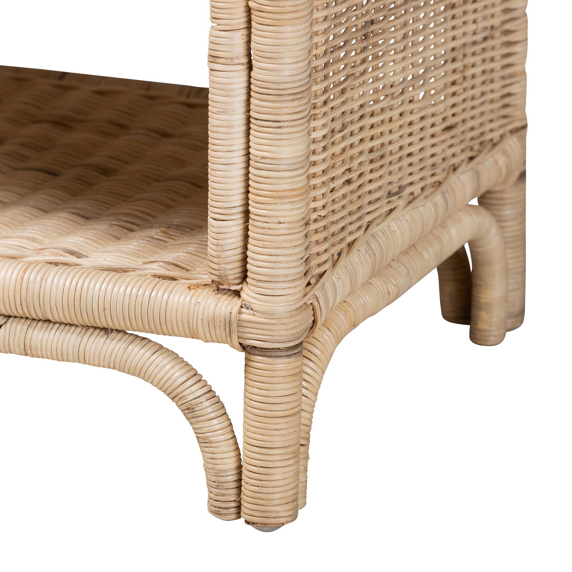 Bali & Pari Magni Modern Bohemian Rattan 1-Drawer Nightstand