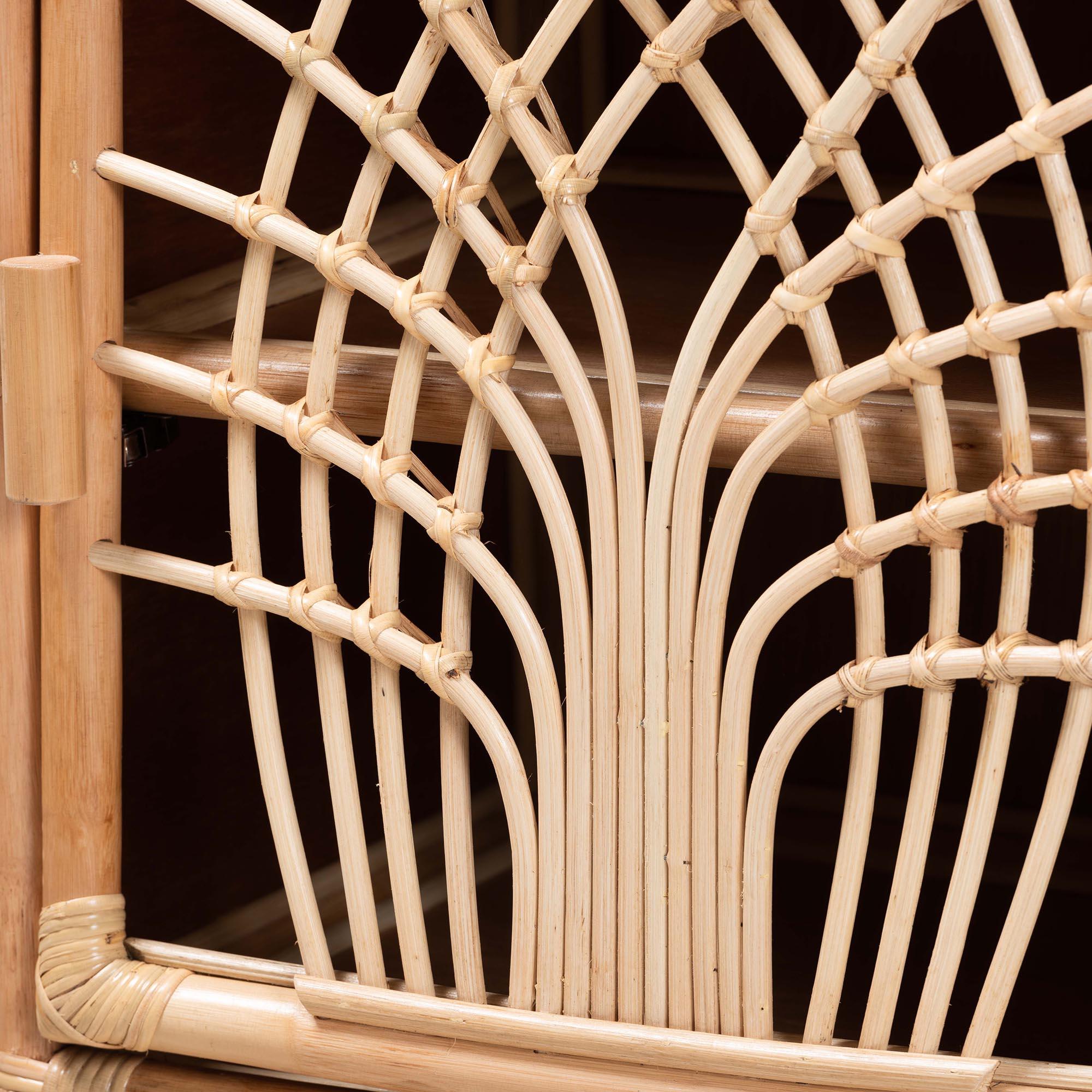 Bali & Pari Danna Modern Bohemian Rattan Nightstand