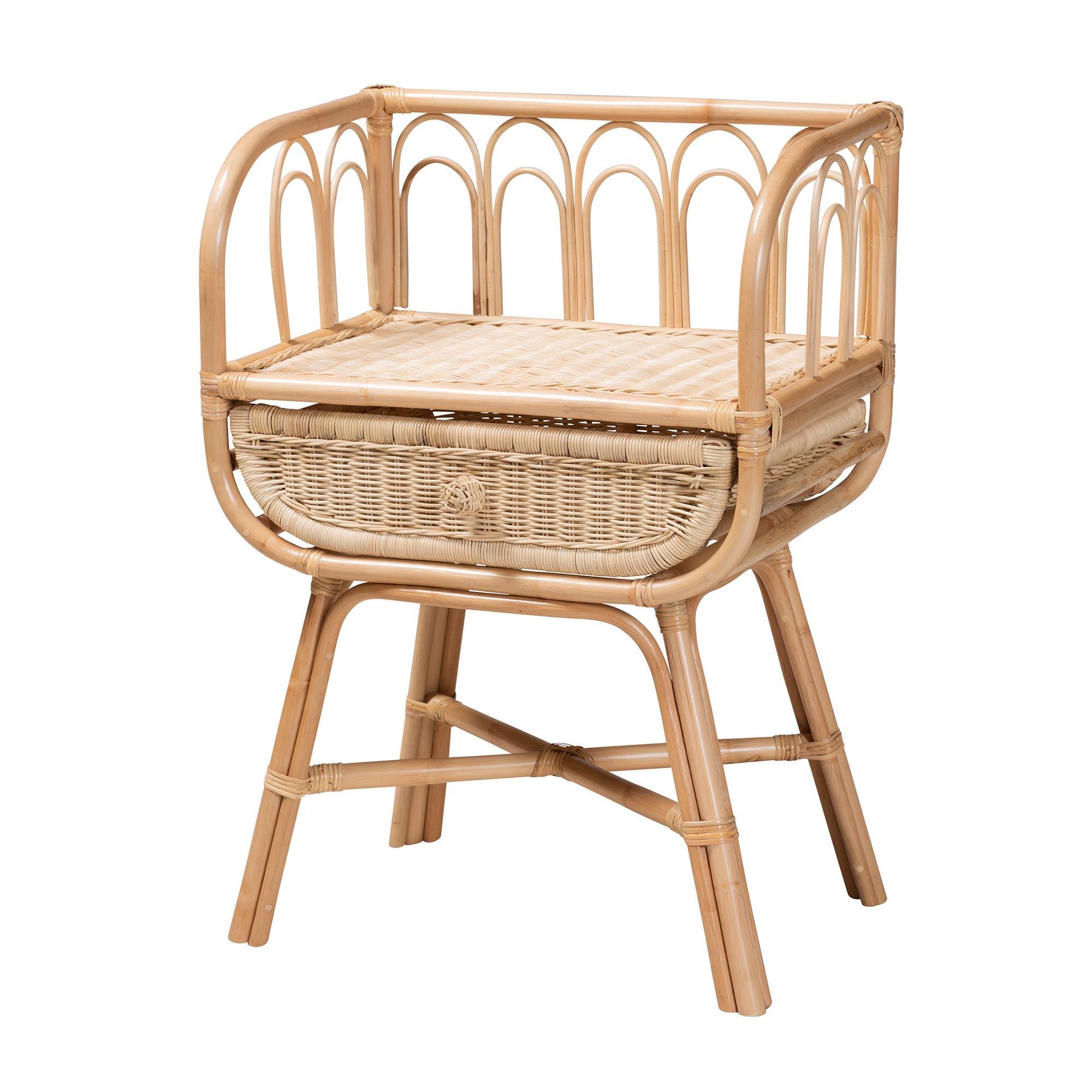 Bali & Pari Panchali Modern Bohemian Rattan Nightstand