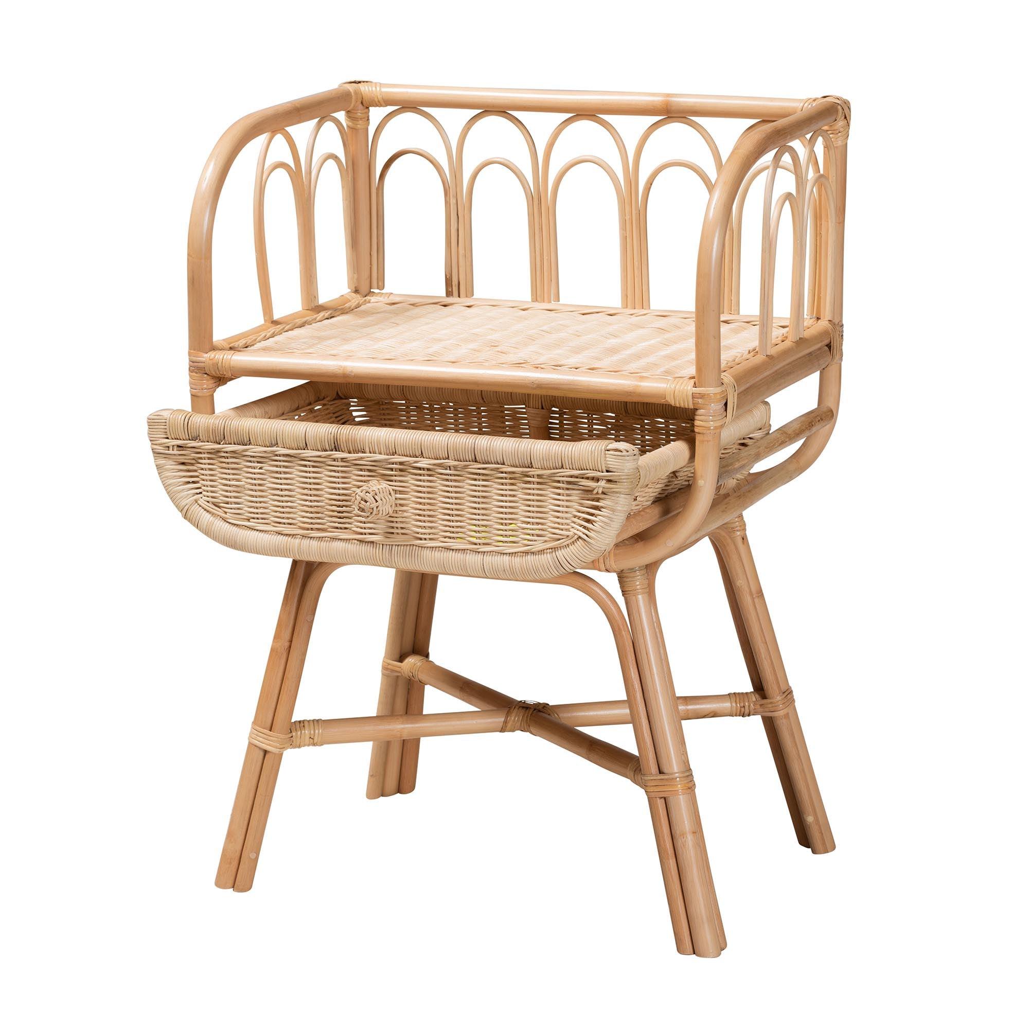 Bali & Pari Panchali Modern Bohemian Rattan Nightstand