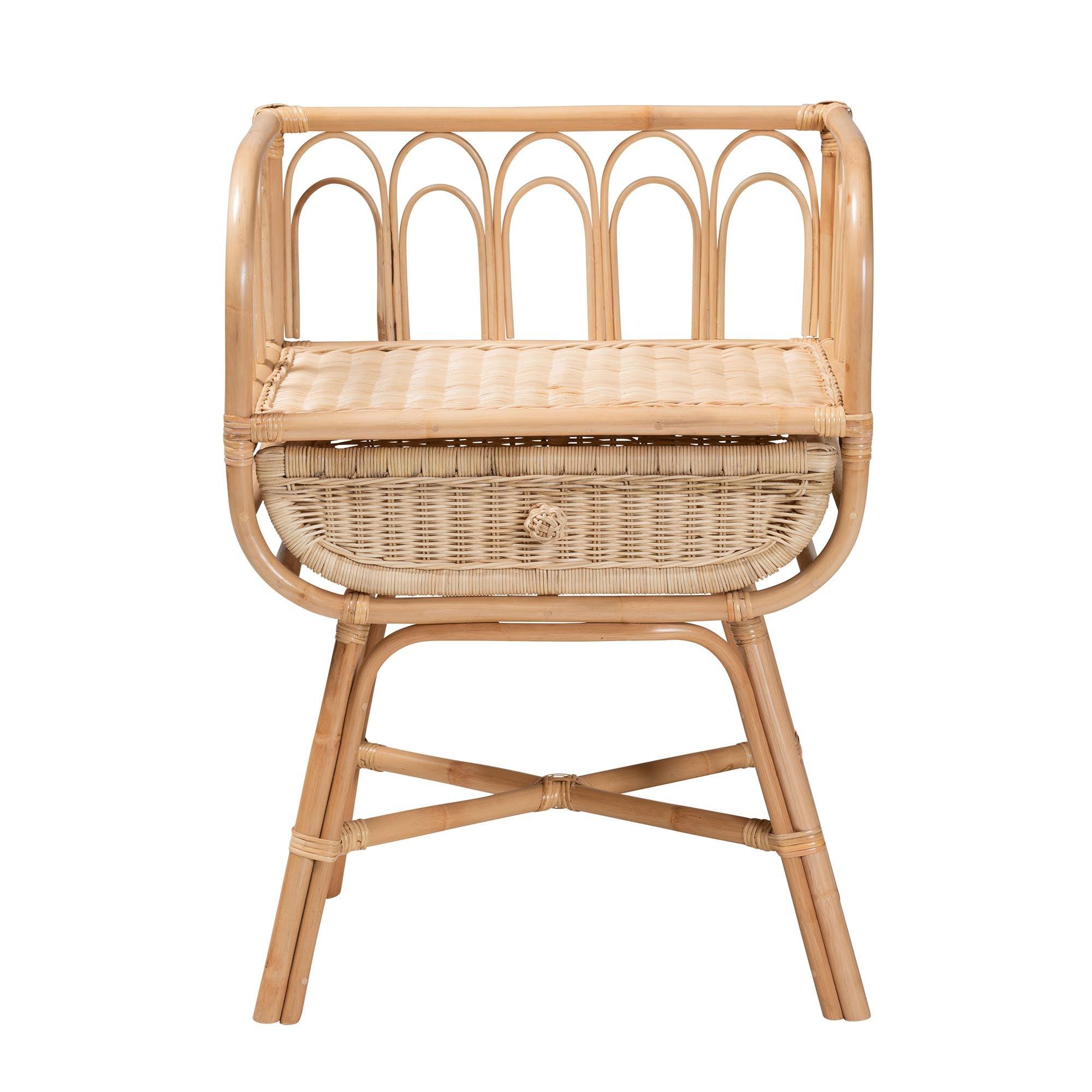 Bali & Pari Panchali Modern Bohemian Rattan Nightstand
