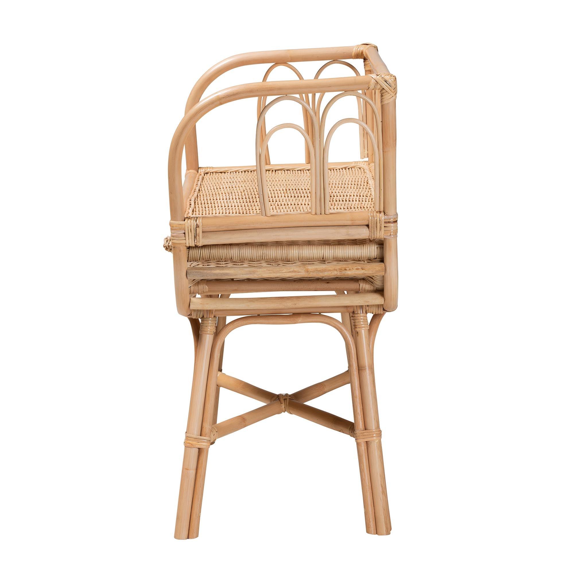 Bali & Pari Panchali Modern Bohemian Rattan Nightstand