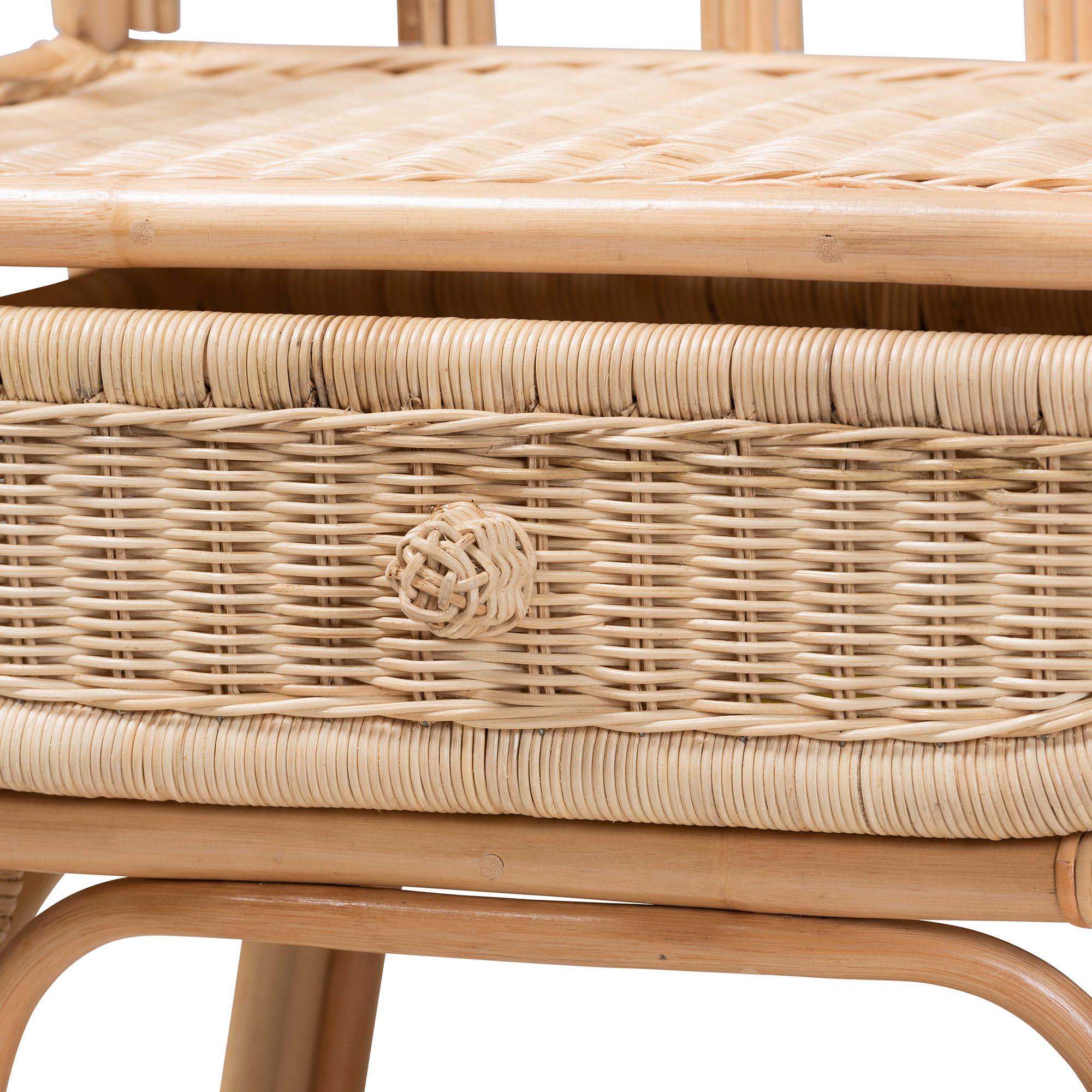 Bali & Pari Panchali Modern Bohemian Rattan Nightstand