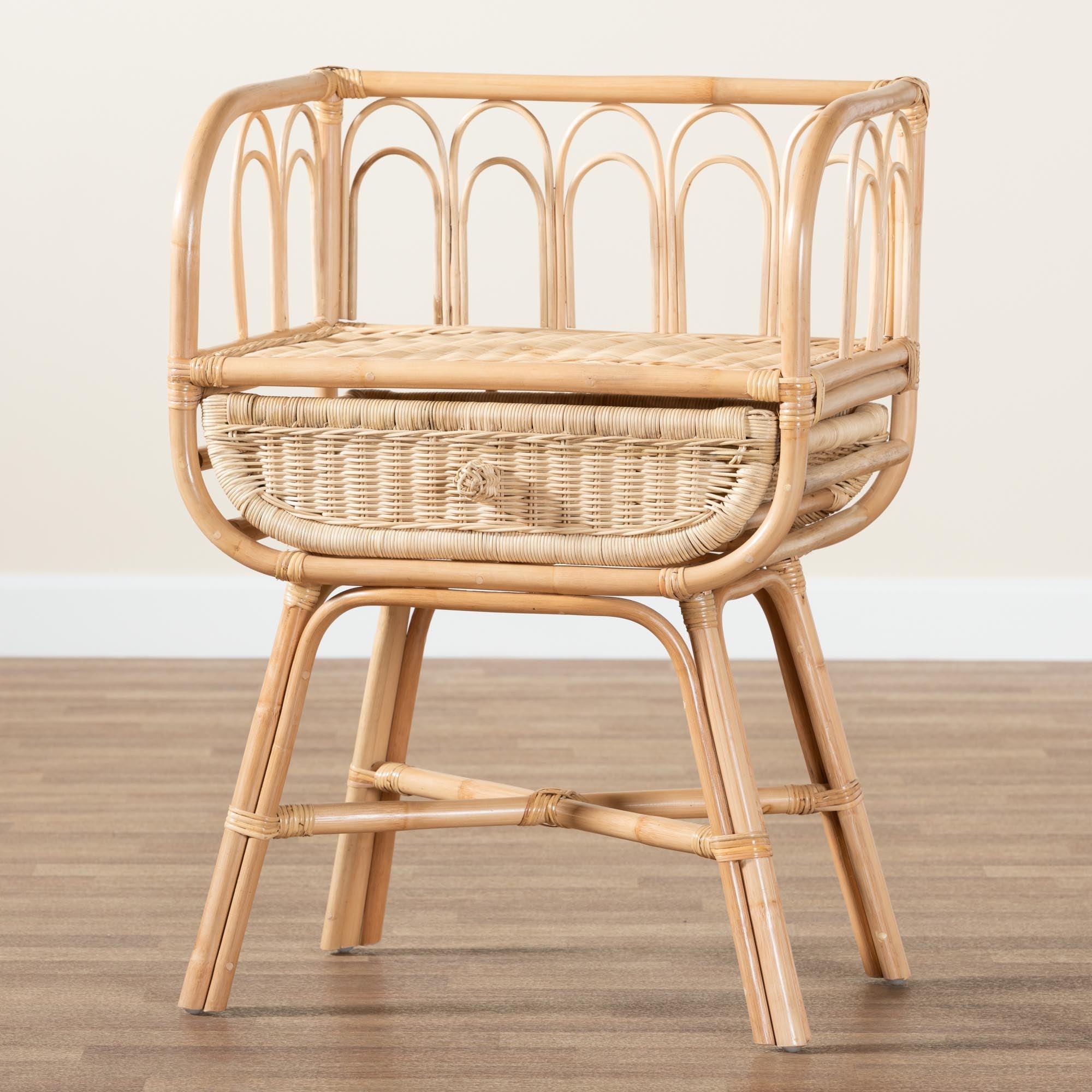bali & pari Panchali Modern Bohemian Rattan Nightstand