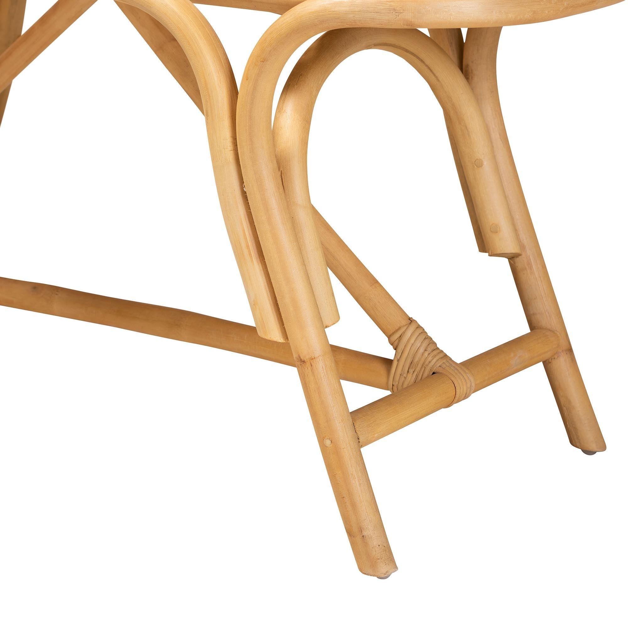 Bali & Pari Septa Modern Bohemian Rattan Accent Bench