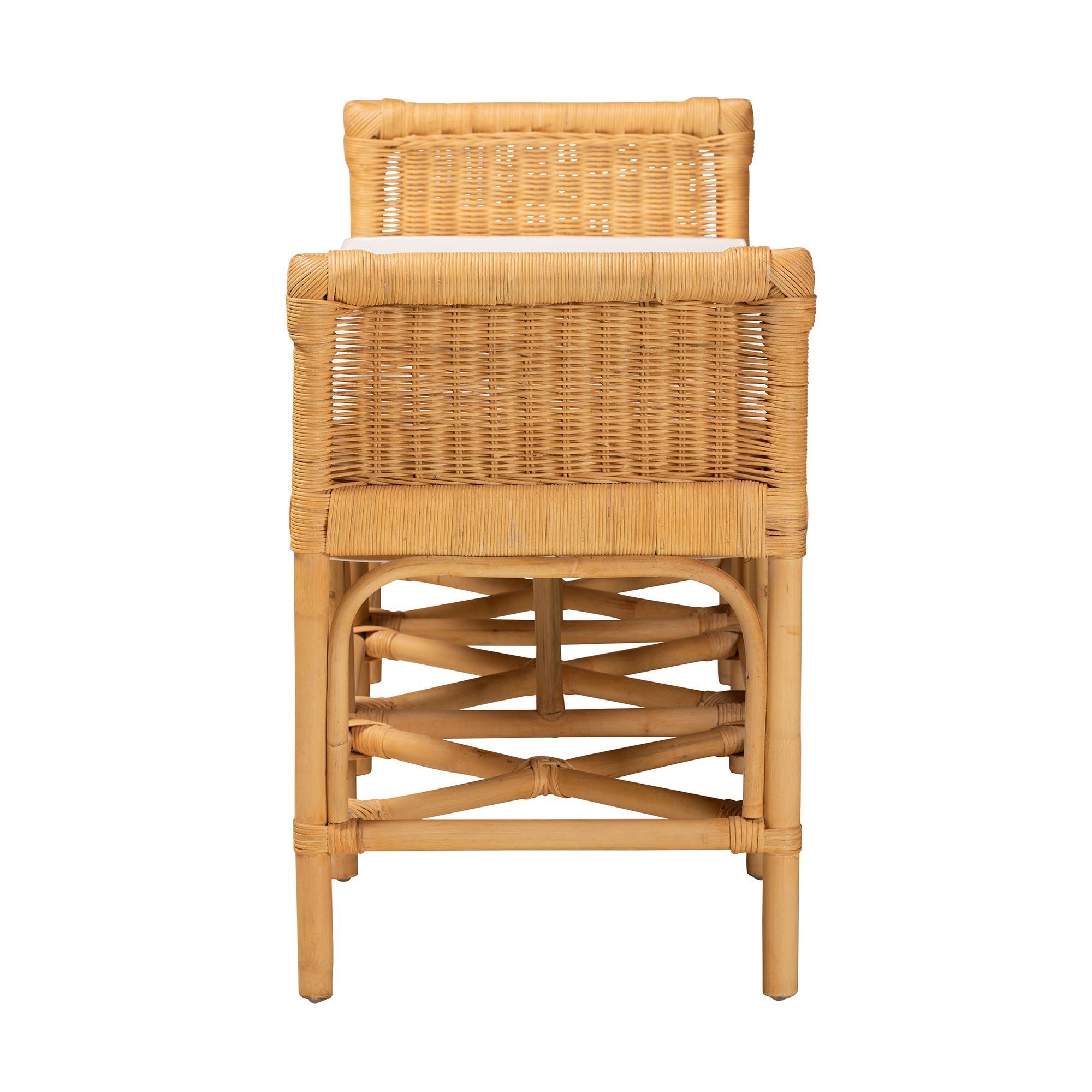 Bali & Pari Nairi Modern Bohemian Rattan Bench