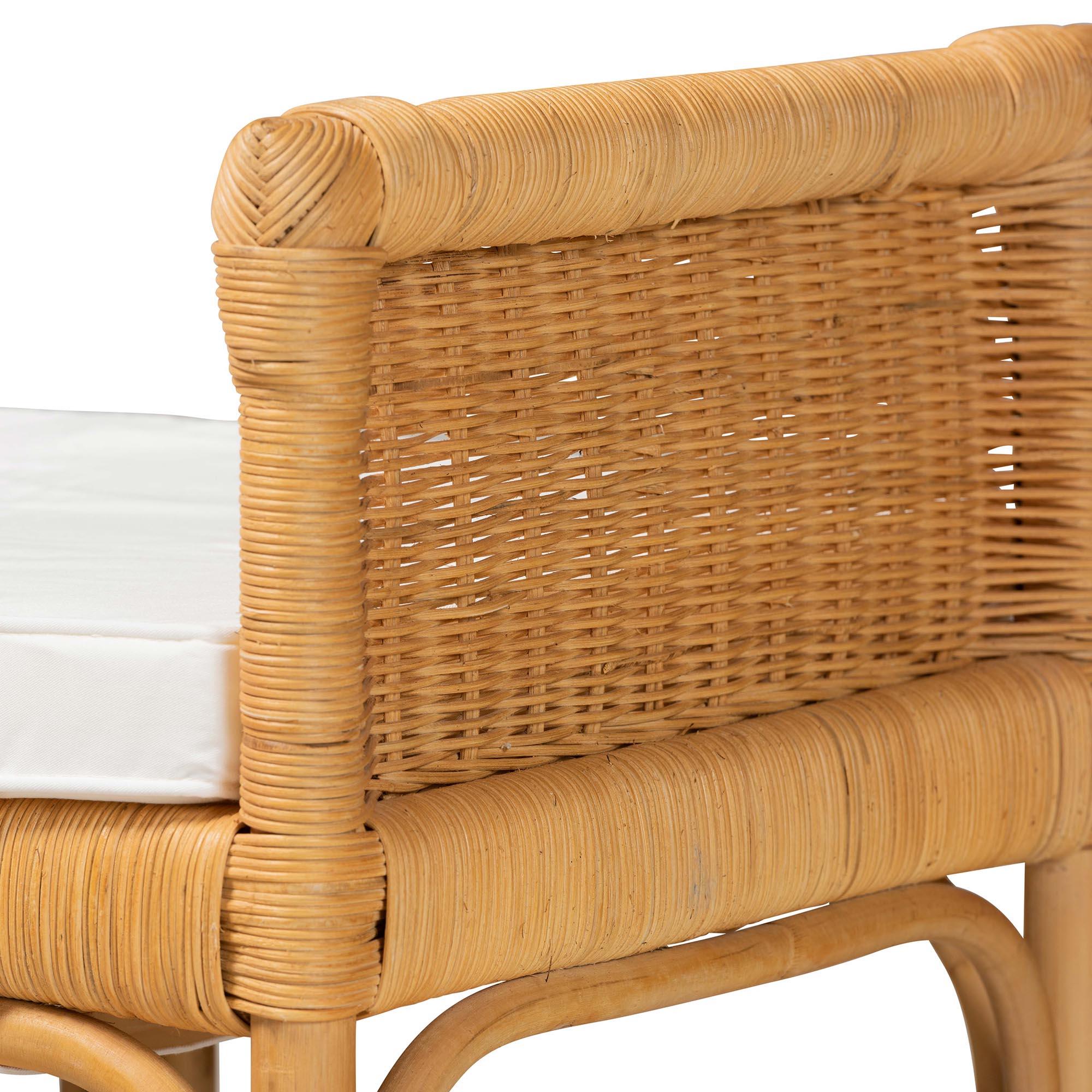 Bali & Pari Nairi Modern Bohemian Rattan Bench