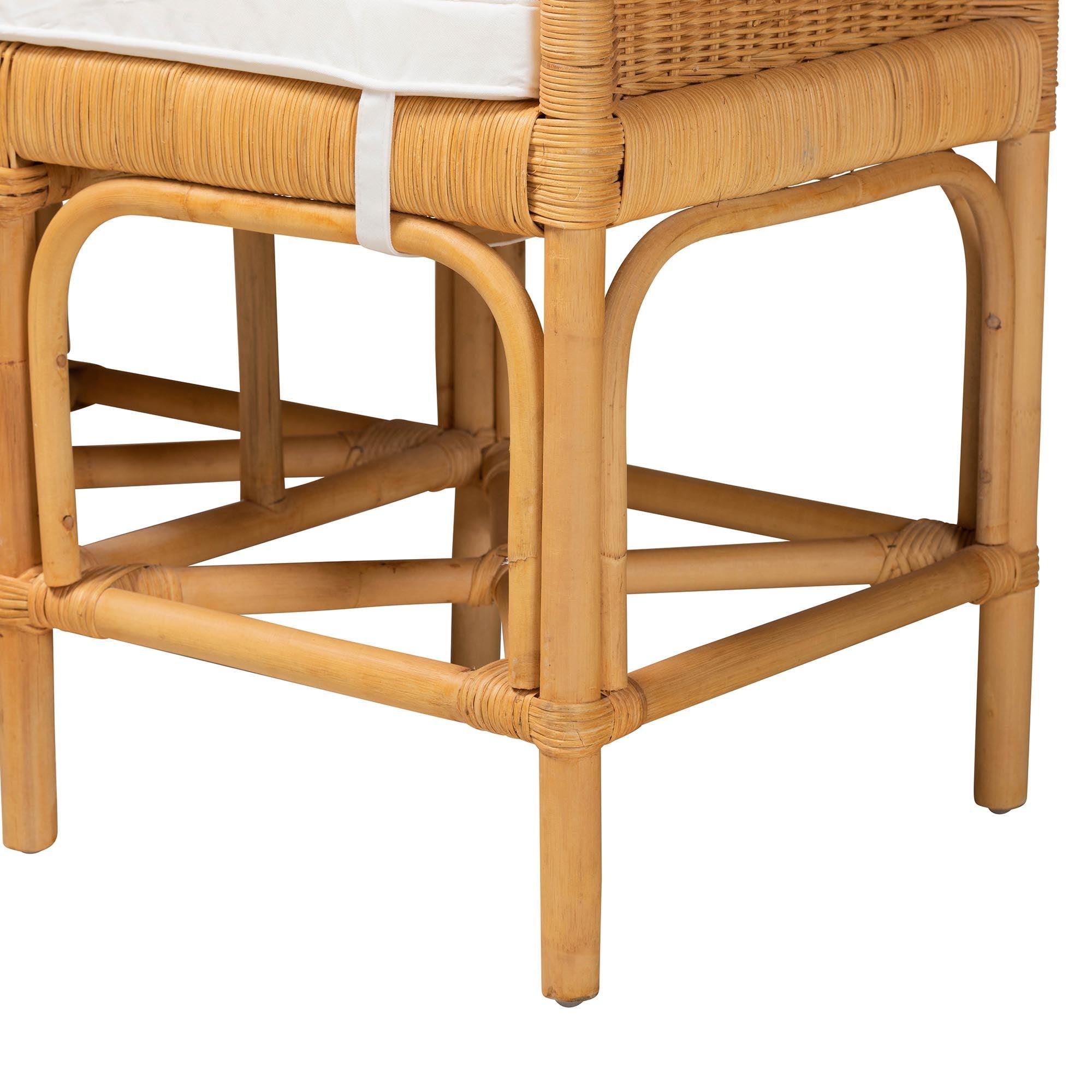 Bali & Pari Nairi Modern Bohemian Rattan Bench