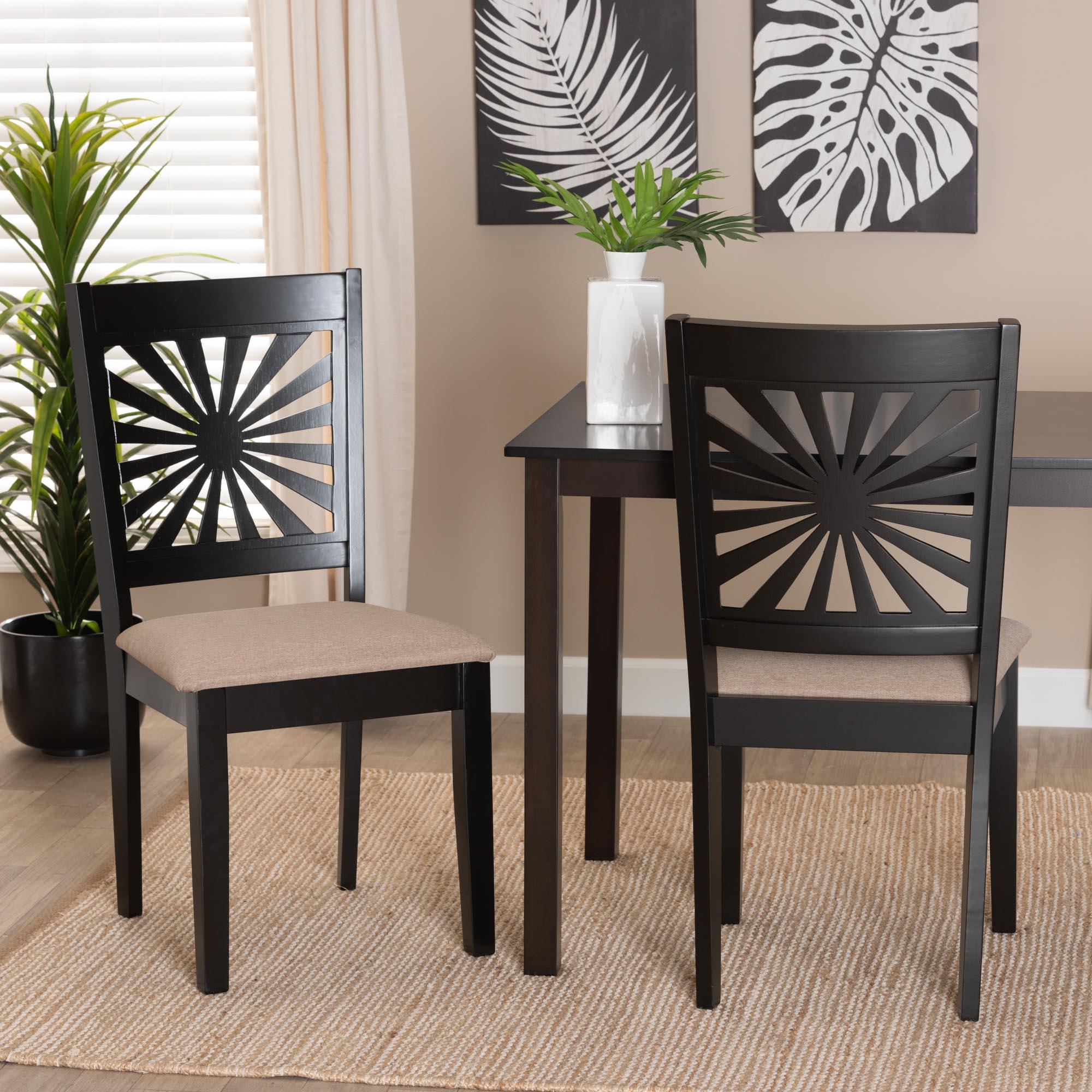 Olympia Modern Fabric and Espresso Finished Wood Dining Chair