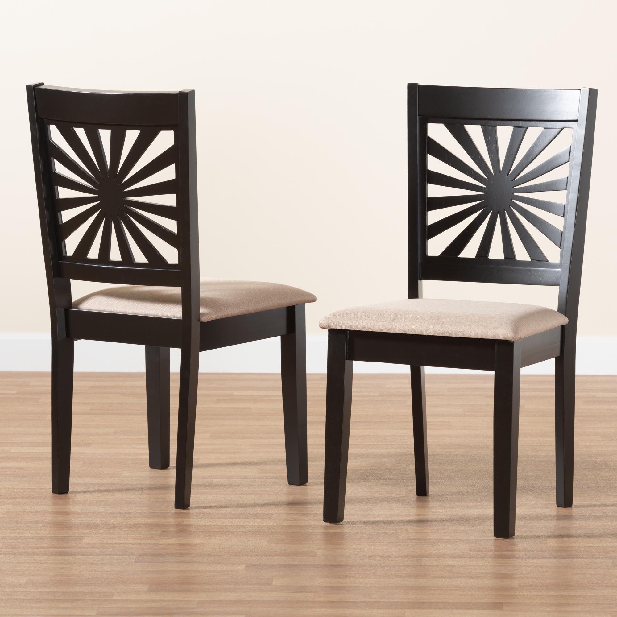 Olympia Modern Fabric and Espresso Finished Wood Dining Chair