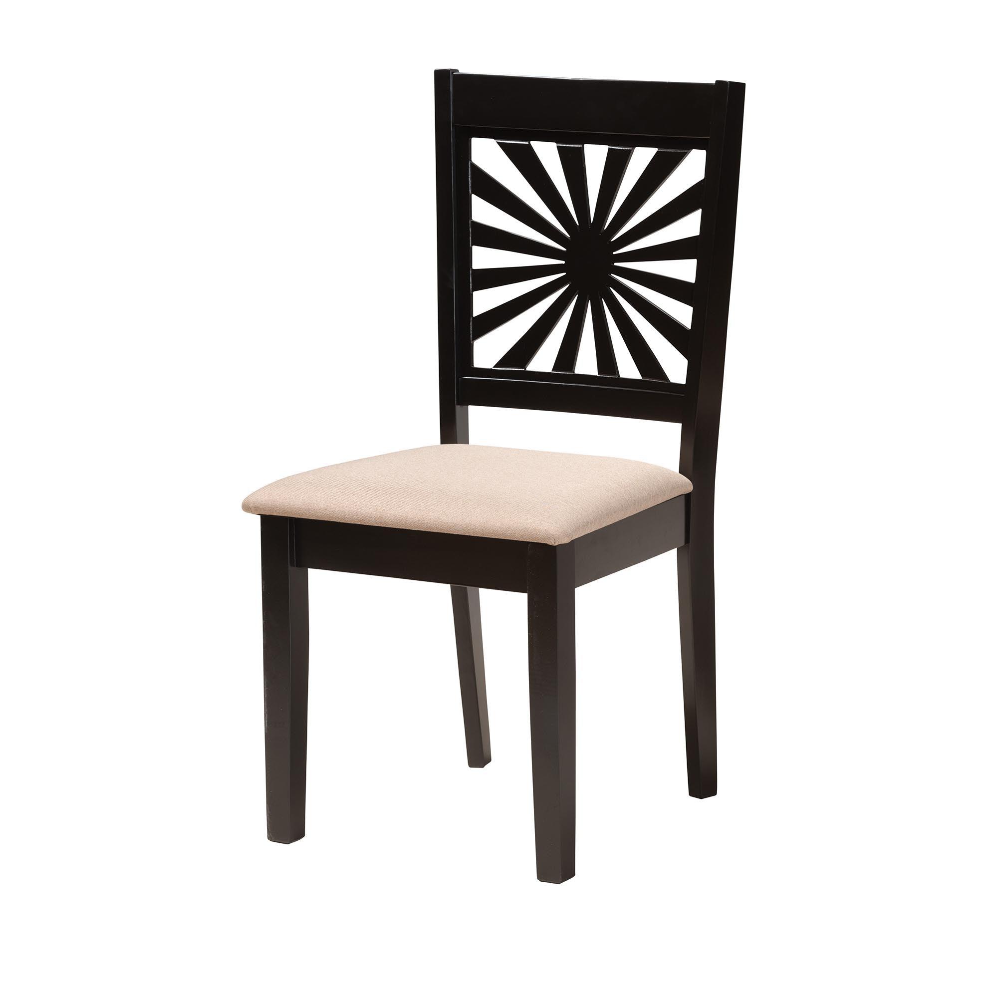 Olympia Modern Fabric and Espresso Finished Wood 5-Piece Dining Set