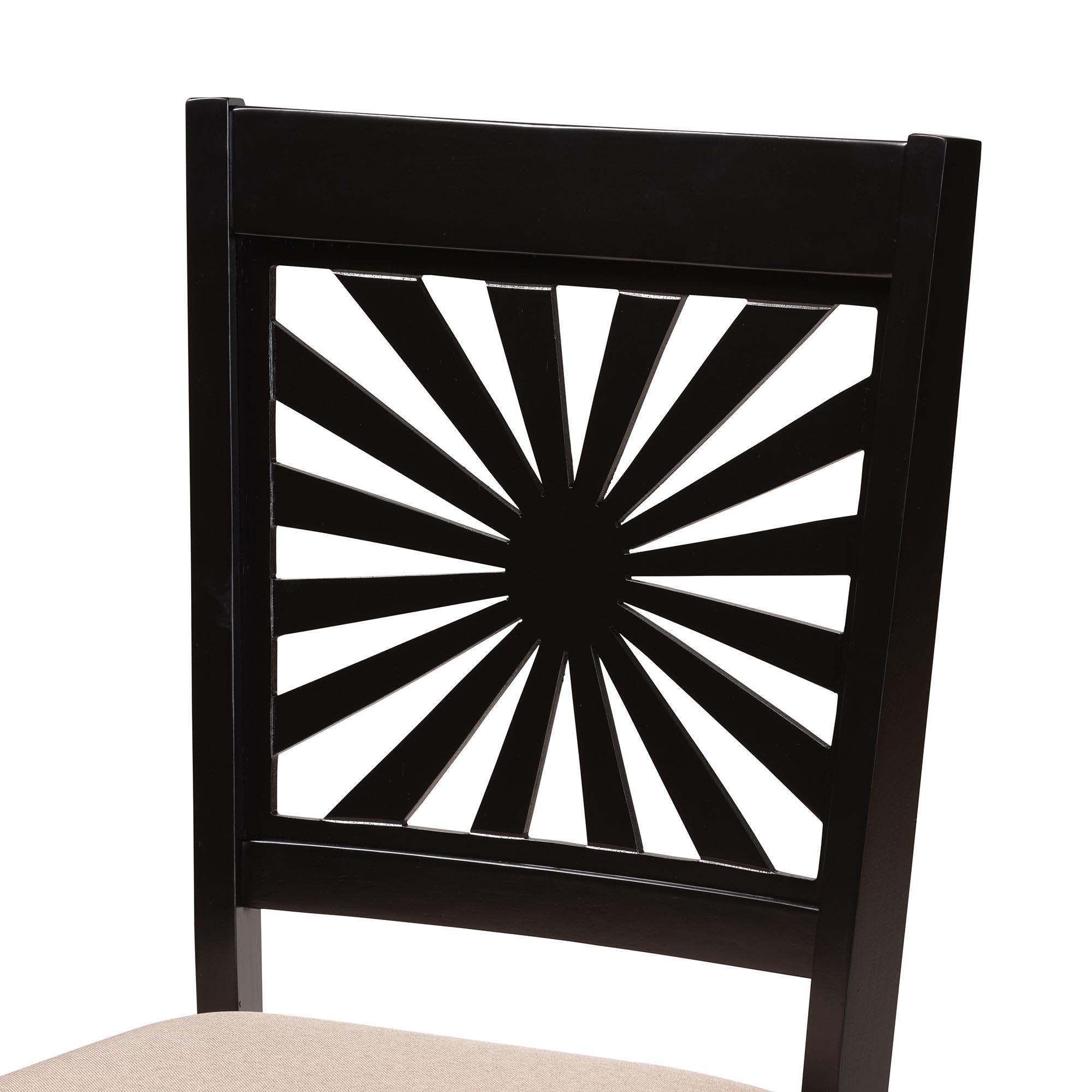 Olympia Modern Fabric and Espresso Finished Wood 5-Piece Dining Set