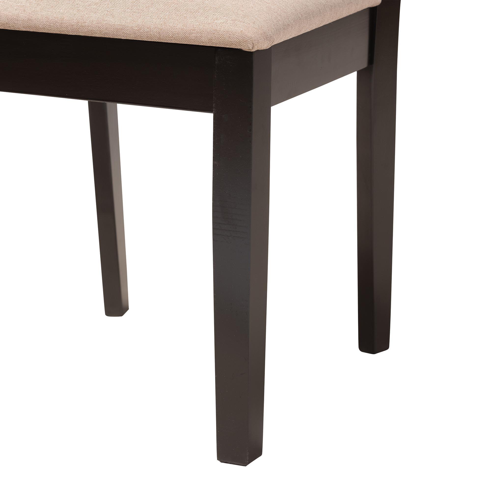Olympia Modern Fabric and Espresso Finished Wood 5-Piece Dining Set
