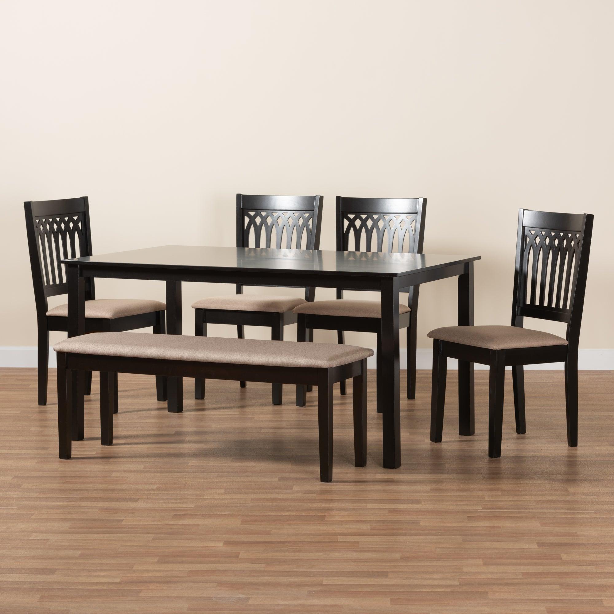 Genesis Modern Fabric and Finished Wood 6-Piece Dining Set