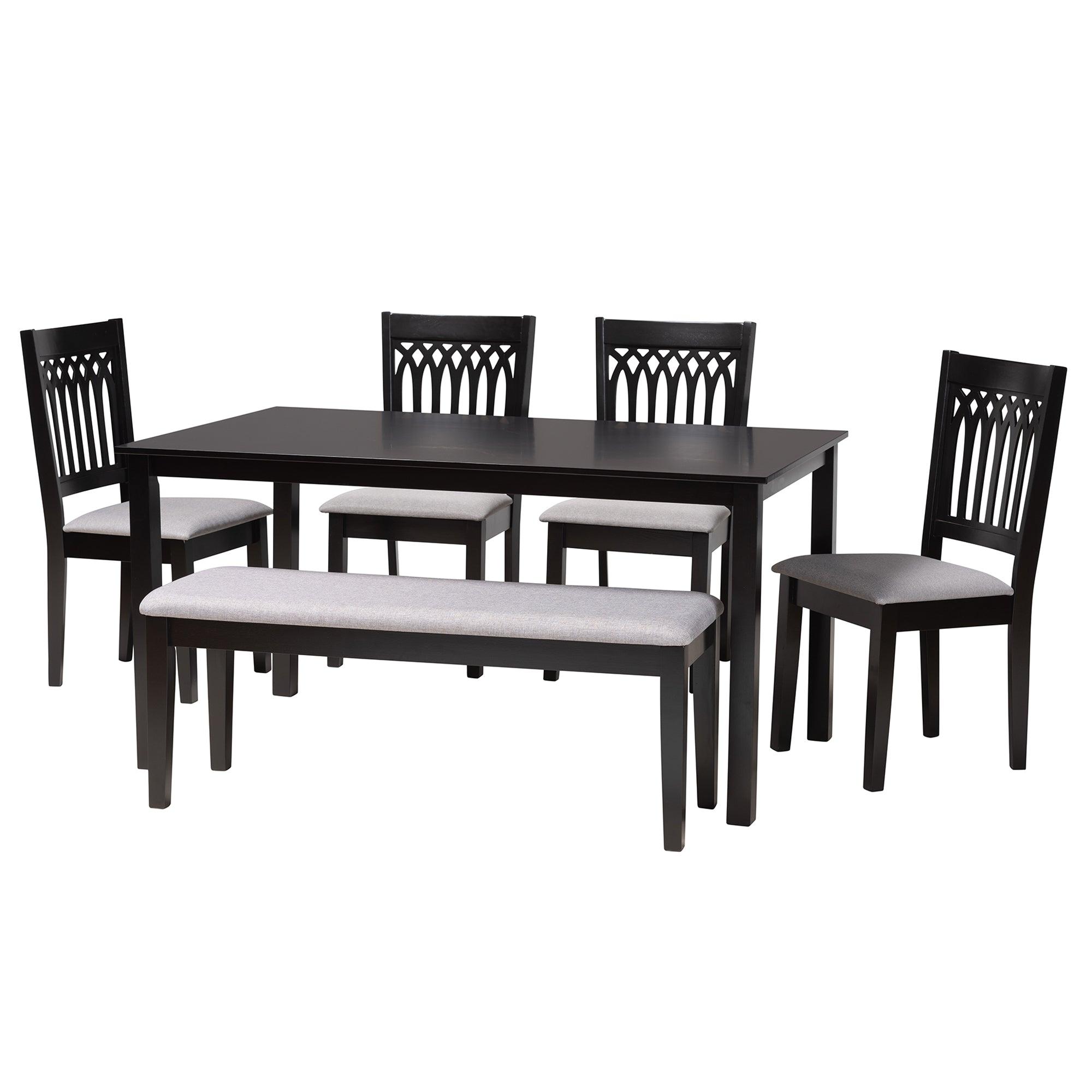 Genesis Modern Fabric and Finished Wood 6-Piece Dining Set