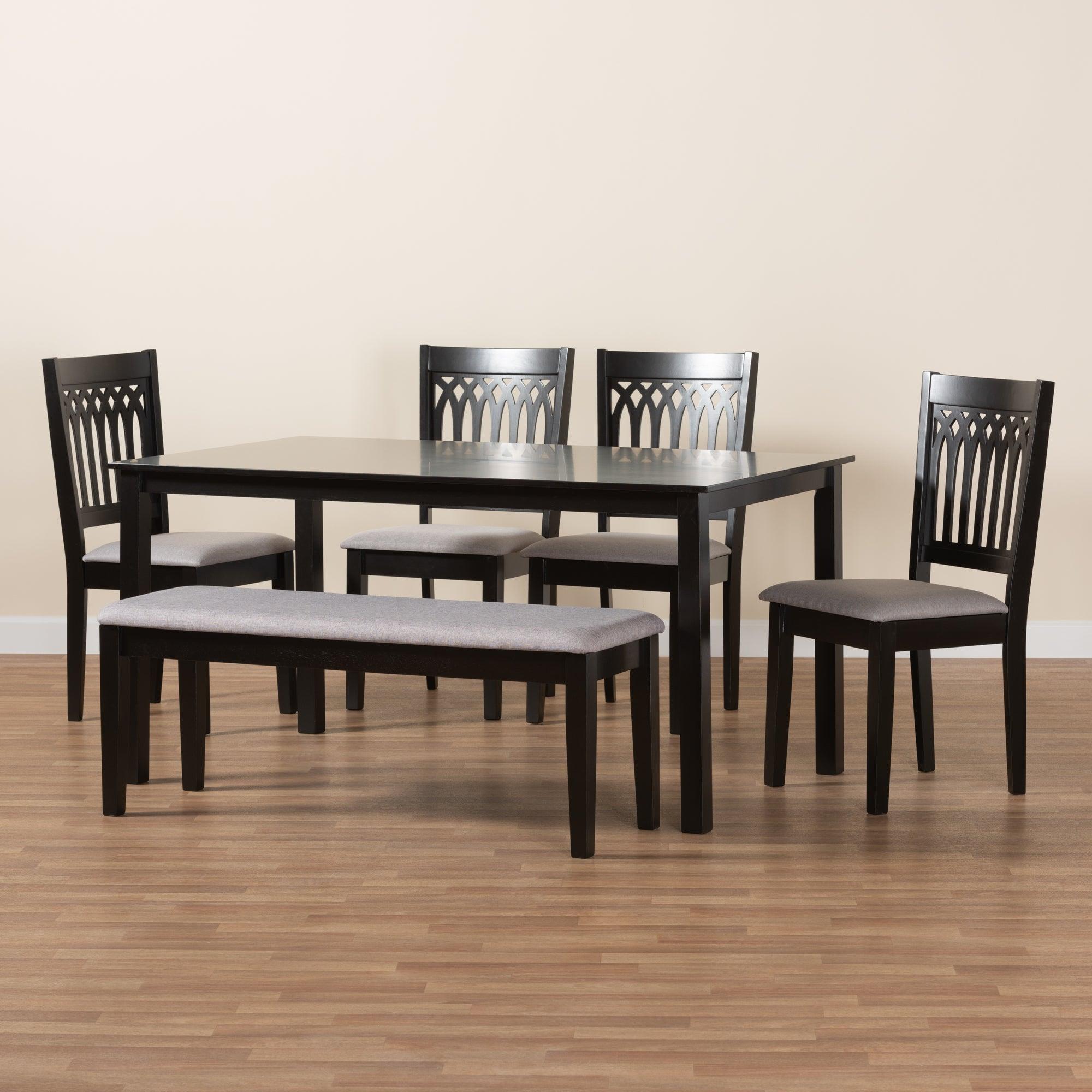 Genesis Modern Fabric and Finished Wood 6-Piece Dining Set