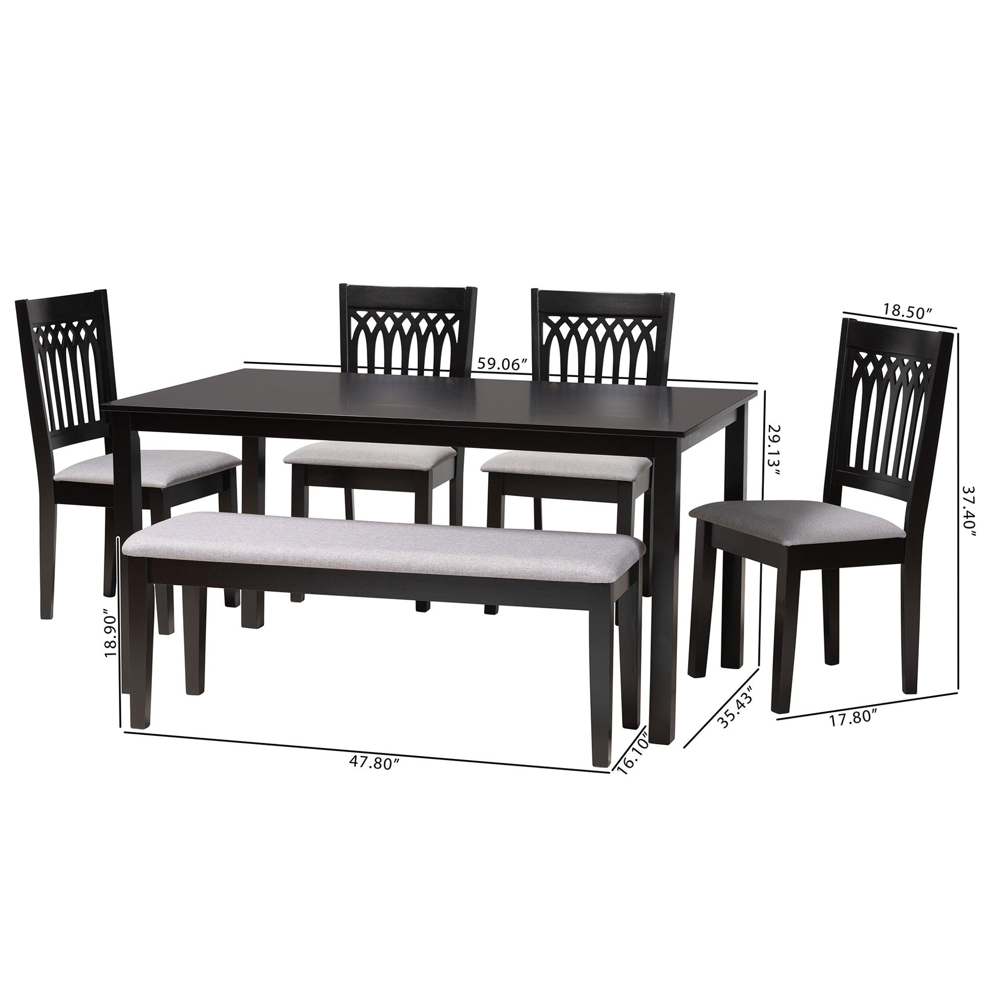 Genesis Modern Fabric and Finished Wood 6-Piece Dining Set