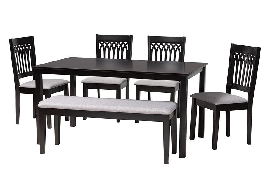 Genesis Modern Fabric and Finished Wood 6-Piece Dining Set