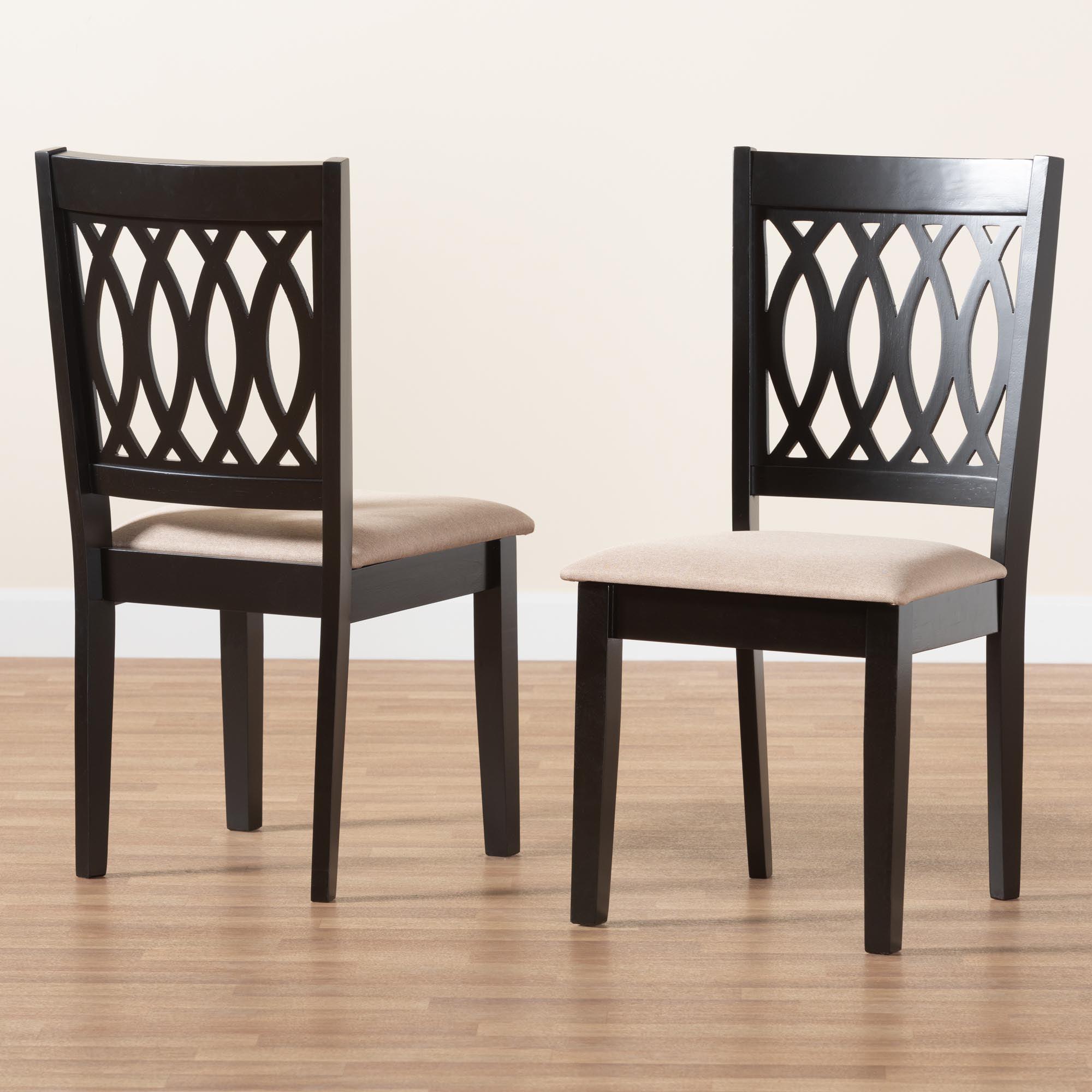 Florencia Modern Fabric and Espresso Finished Wood Dining Chair