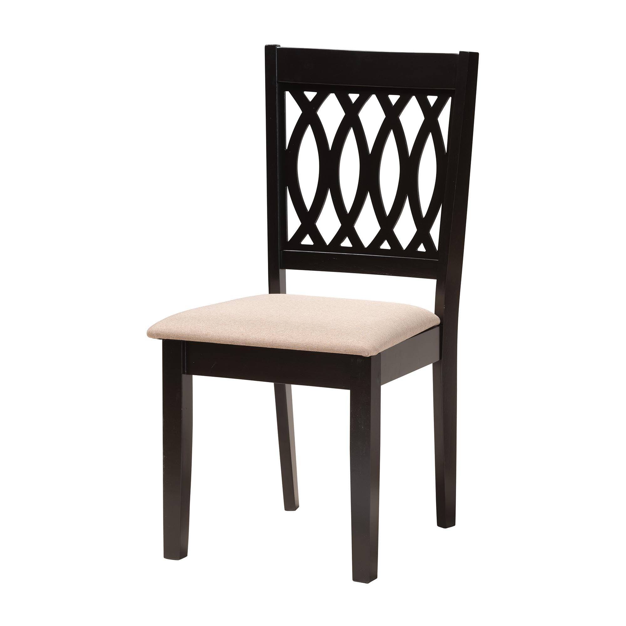 Florencia Modern Fabric and Espresso Finished Wood 5-Piece Dining Set