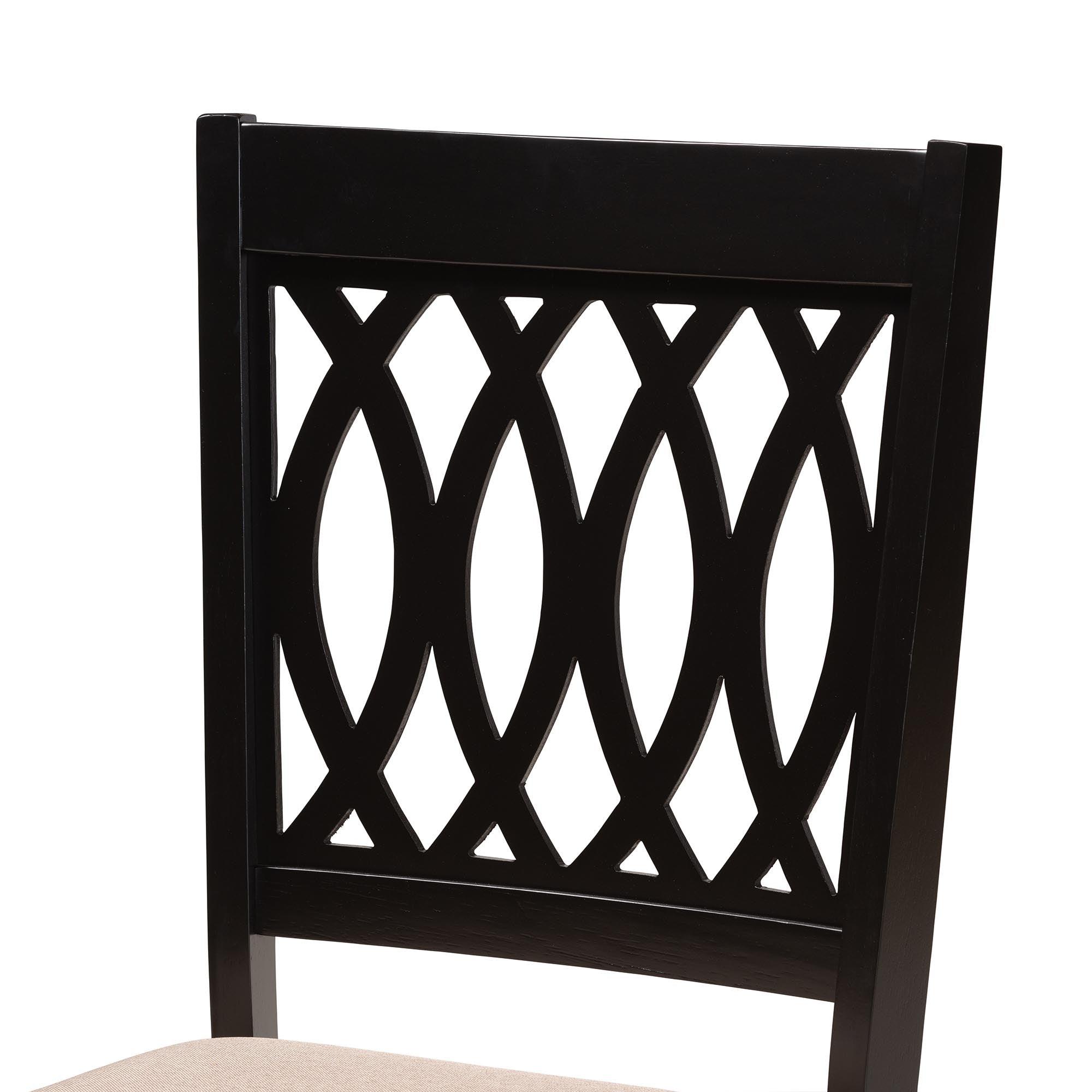 Florencia Modern Fabric and Espresso Finished Wood 5-Piece Dining Set
