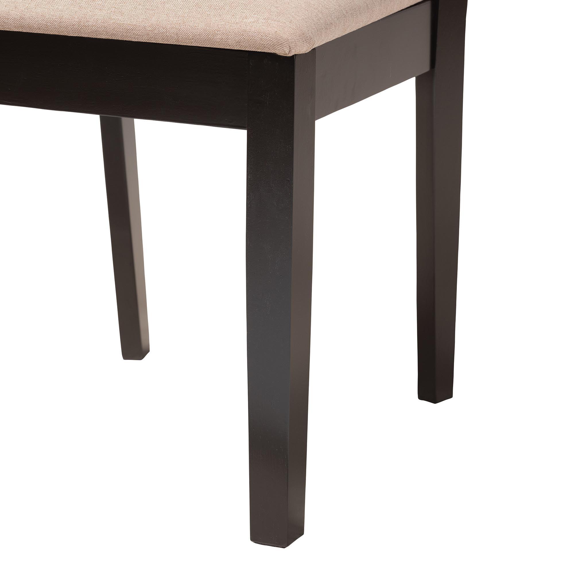 Florencia Modern Fabric and Espresso Finished Wood 5-Piece Dining Set