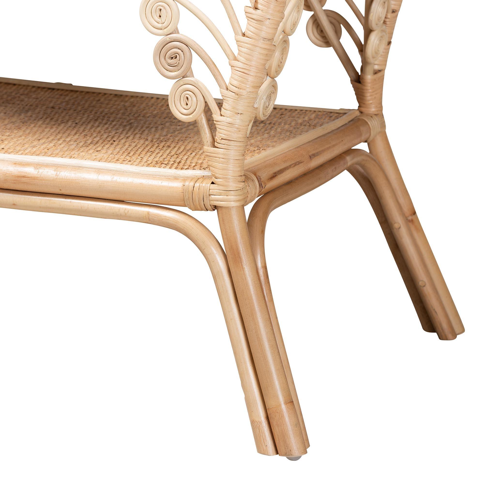 Bali & Pari Bastet Modern Bohemian Rattan 2-Tier Console Table