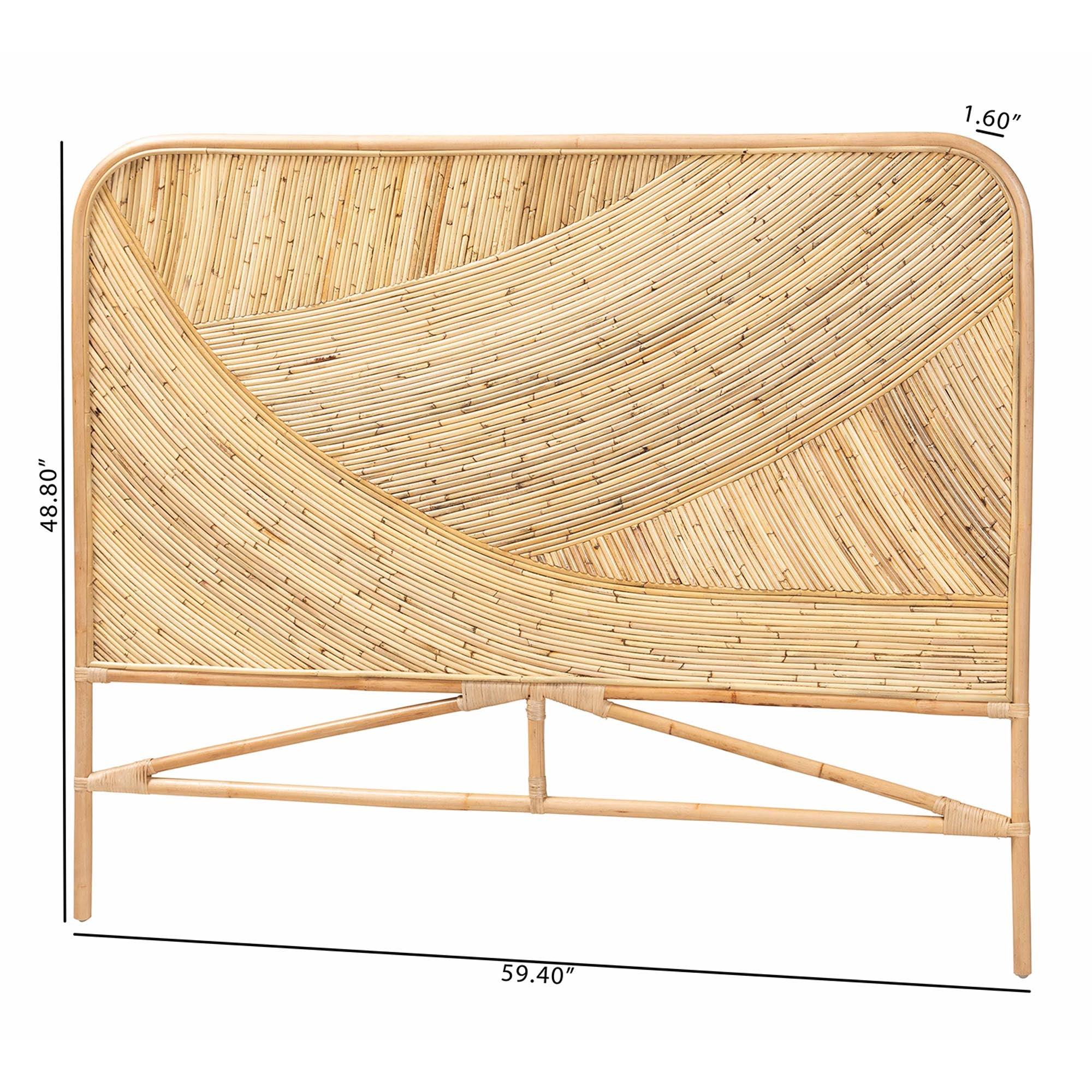 Bali & Pari Delphi Modern Bohemian Rattan Standalone Headboard