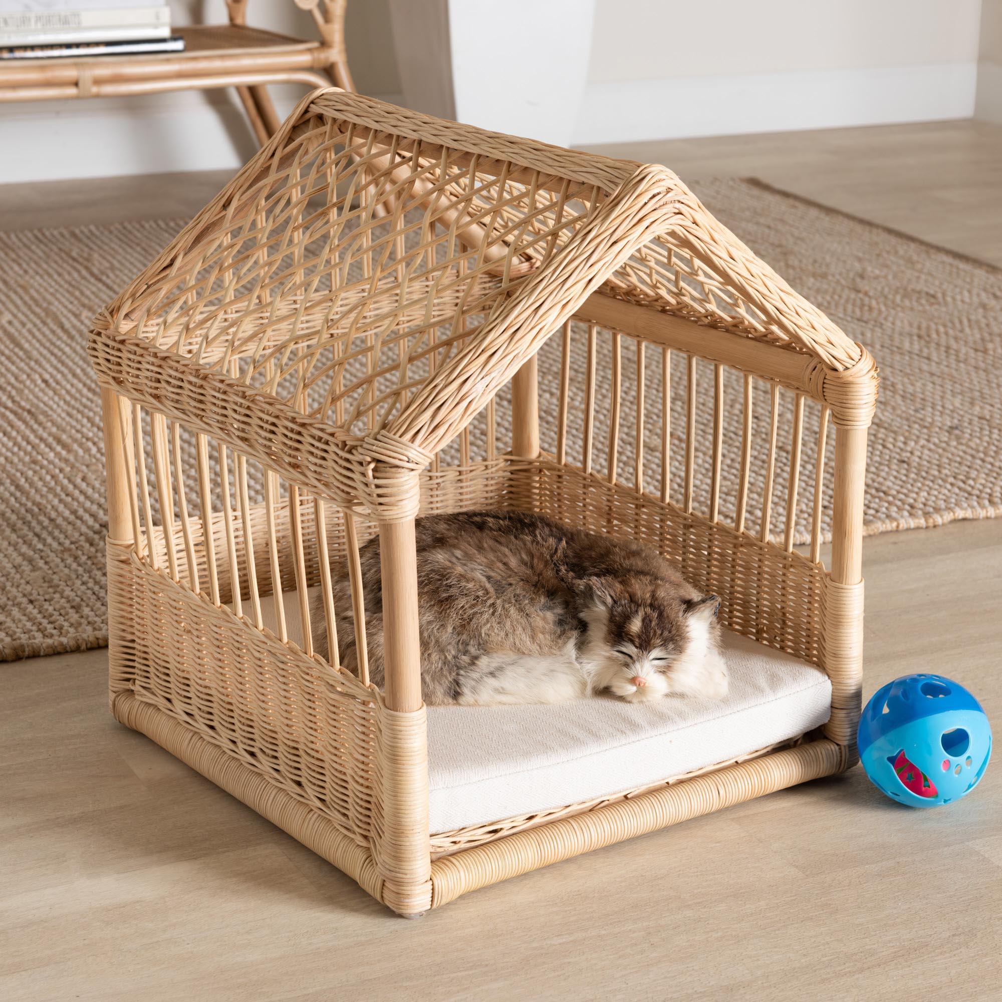 bali & pari Pieta Modern Bohemian Rattan Pet Bed