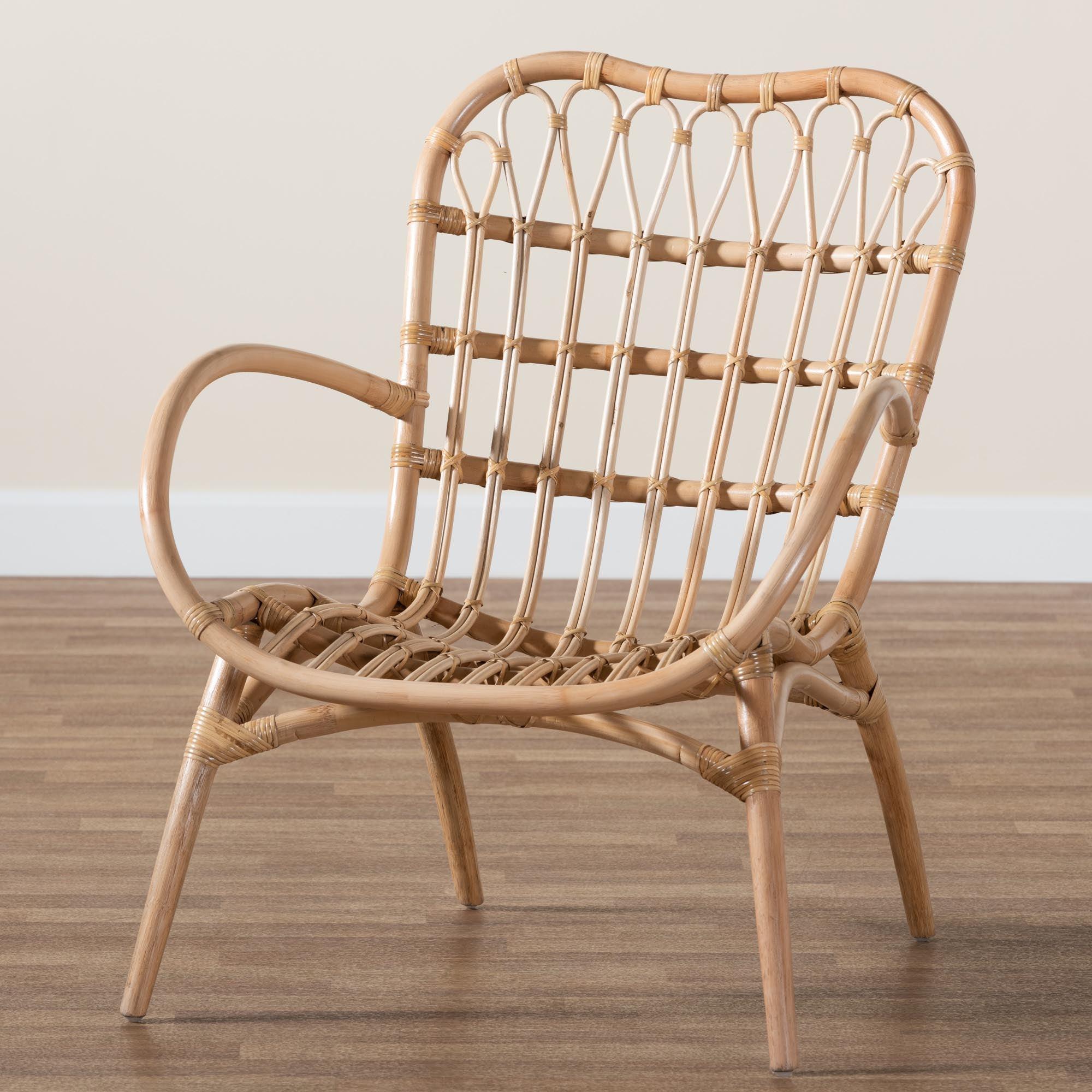 bali & pari Bajo Modern Bohemian Rattan Arm Chair
