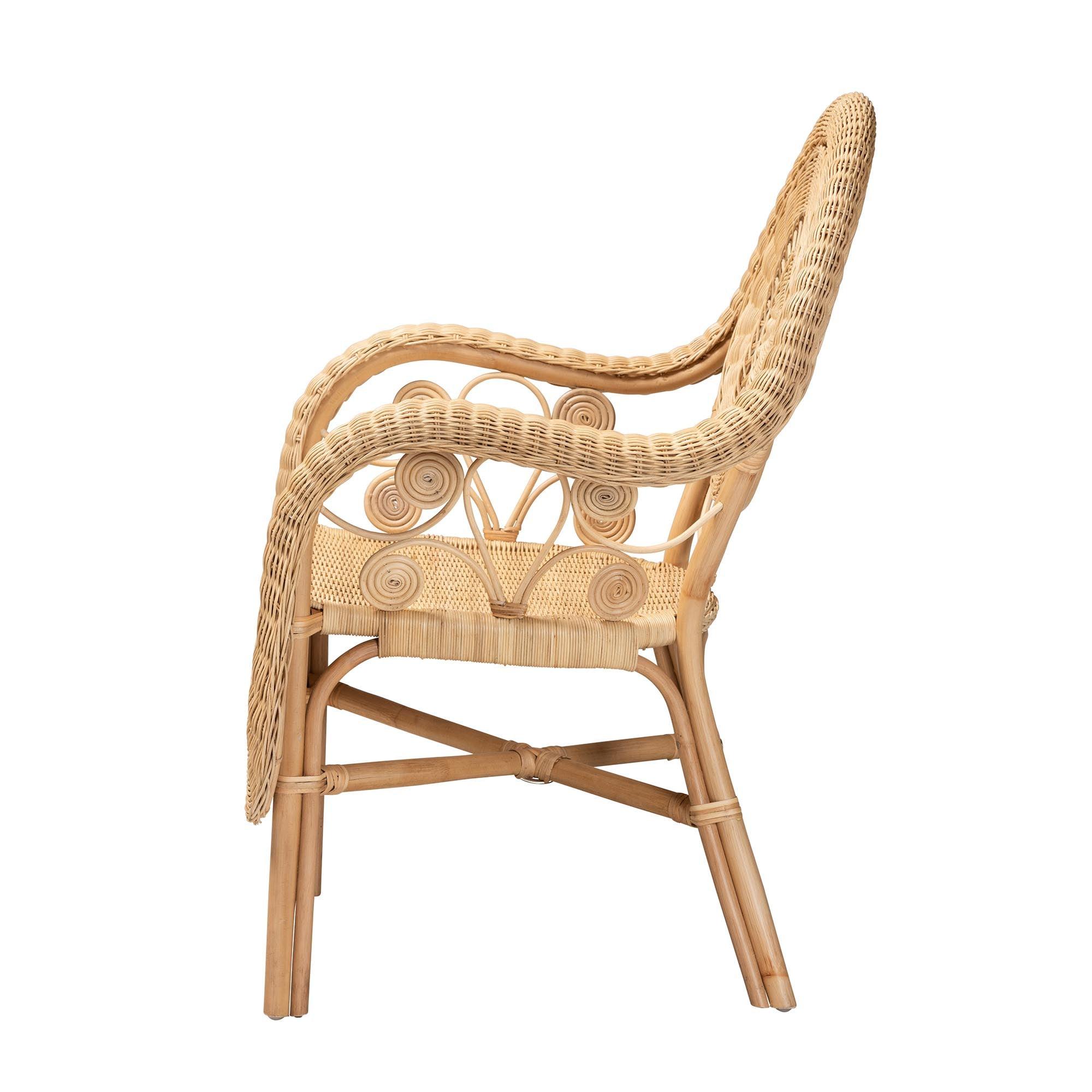Bali & Pari Putri Modern Bohemian Rattan Arm Chair