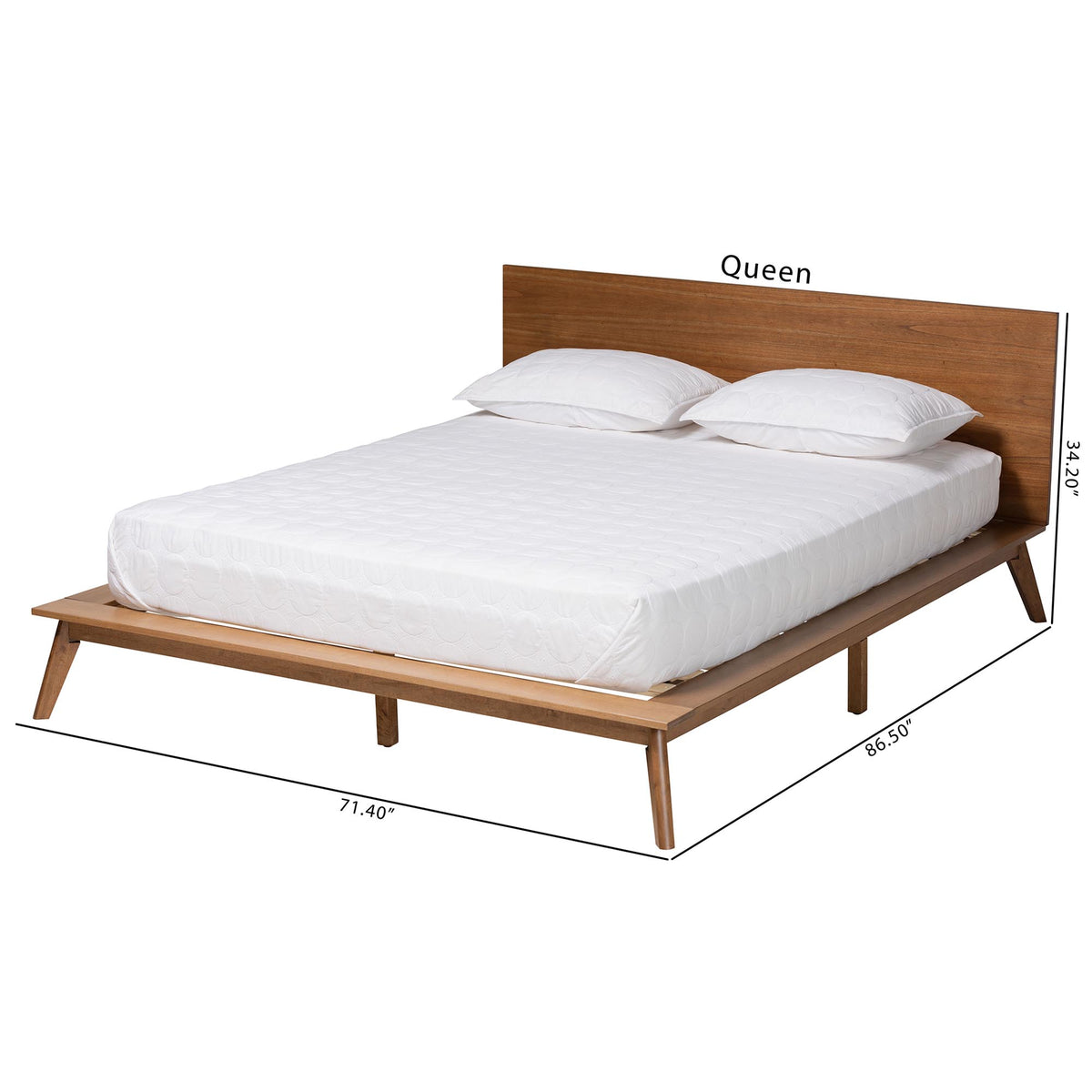 Wheatley Mid-Century Modern Finished Wood Platform Bed